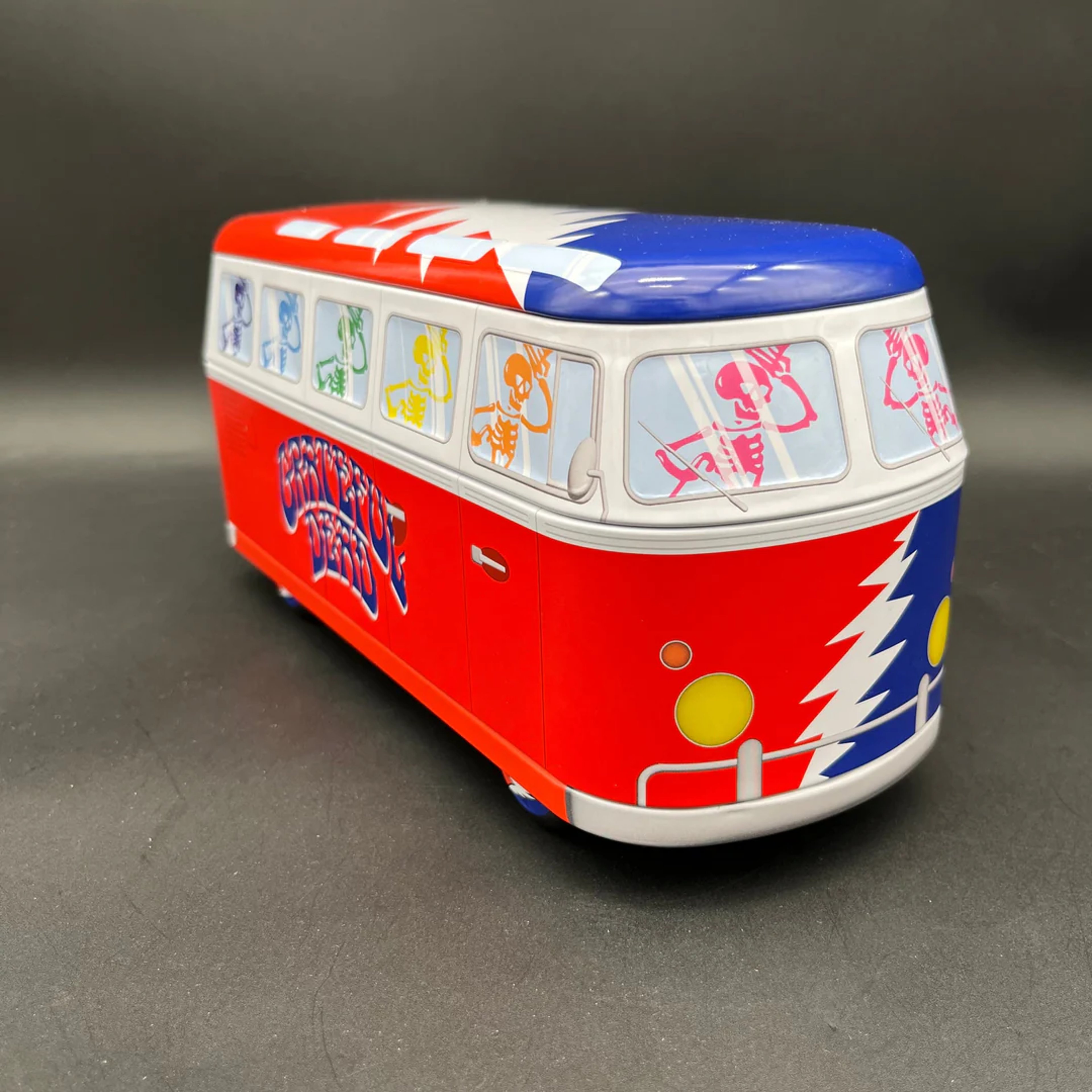 Preview pic of GRATEFUL DEAD - HAND PIPE GRINDER COLLECTIBLE BUS TIN SET - LIGHTNING BOLT