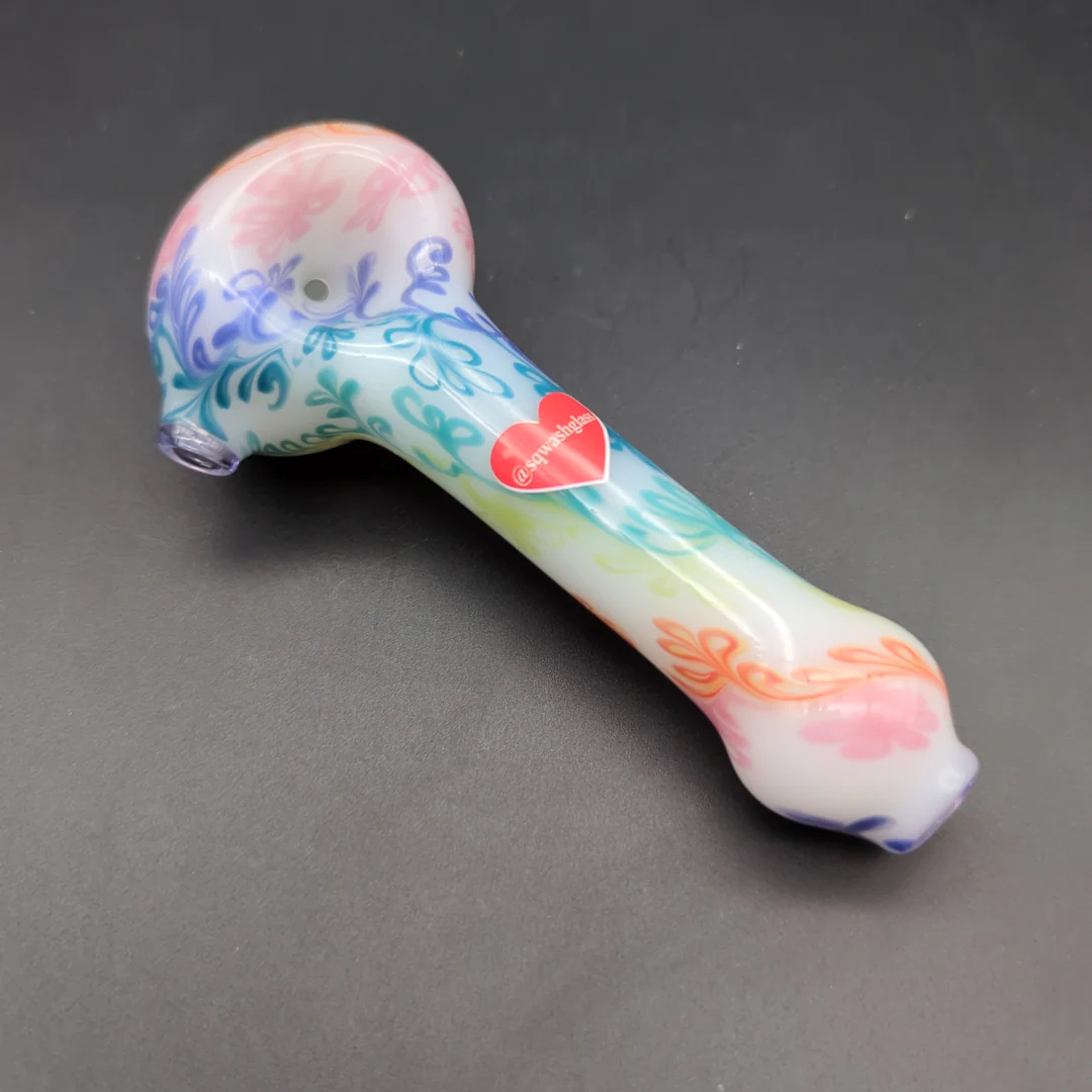 Preview pic of SQWASH GLASS 5" FLOWER PATTERN HAND PIPES