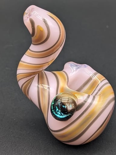 Preview pic of PINK SWIRL SHERLOCK PIPE - READING GLASS MILITIA