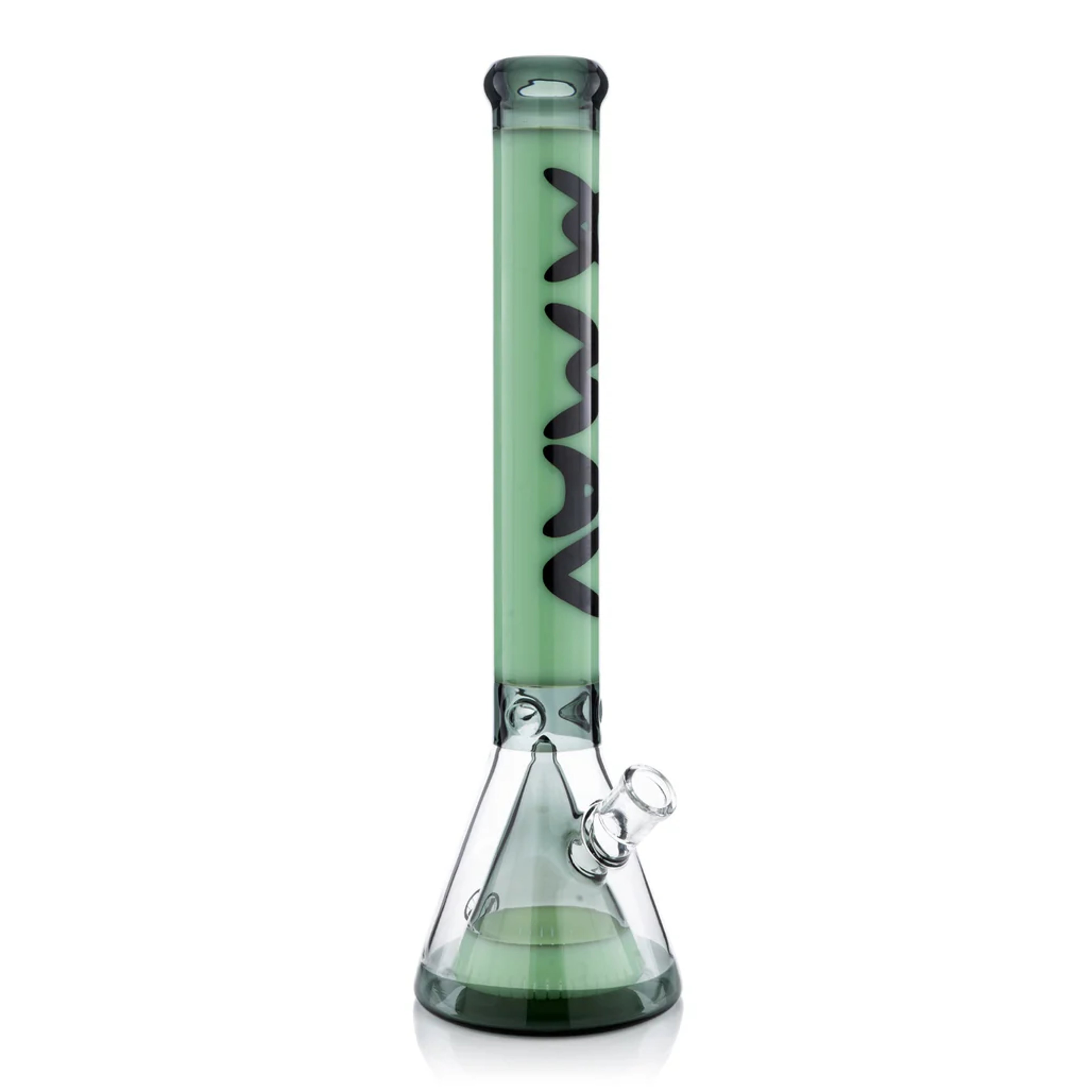 Preview pic of 18" Manhattan Pyramid Beaker Transparent Black and Sea Foam