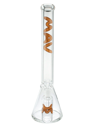 Preview pic of 18" x 5mm Woodgrain Slab Beaker Bong + Ash Catcher Combo