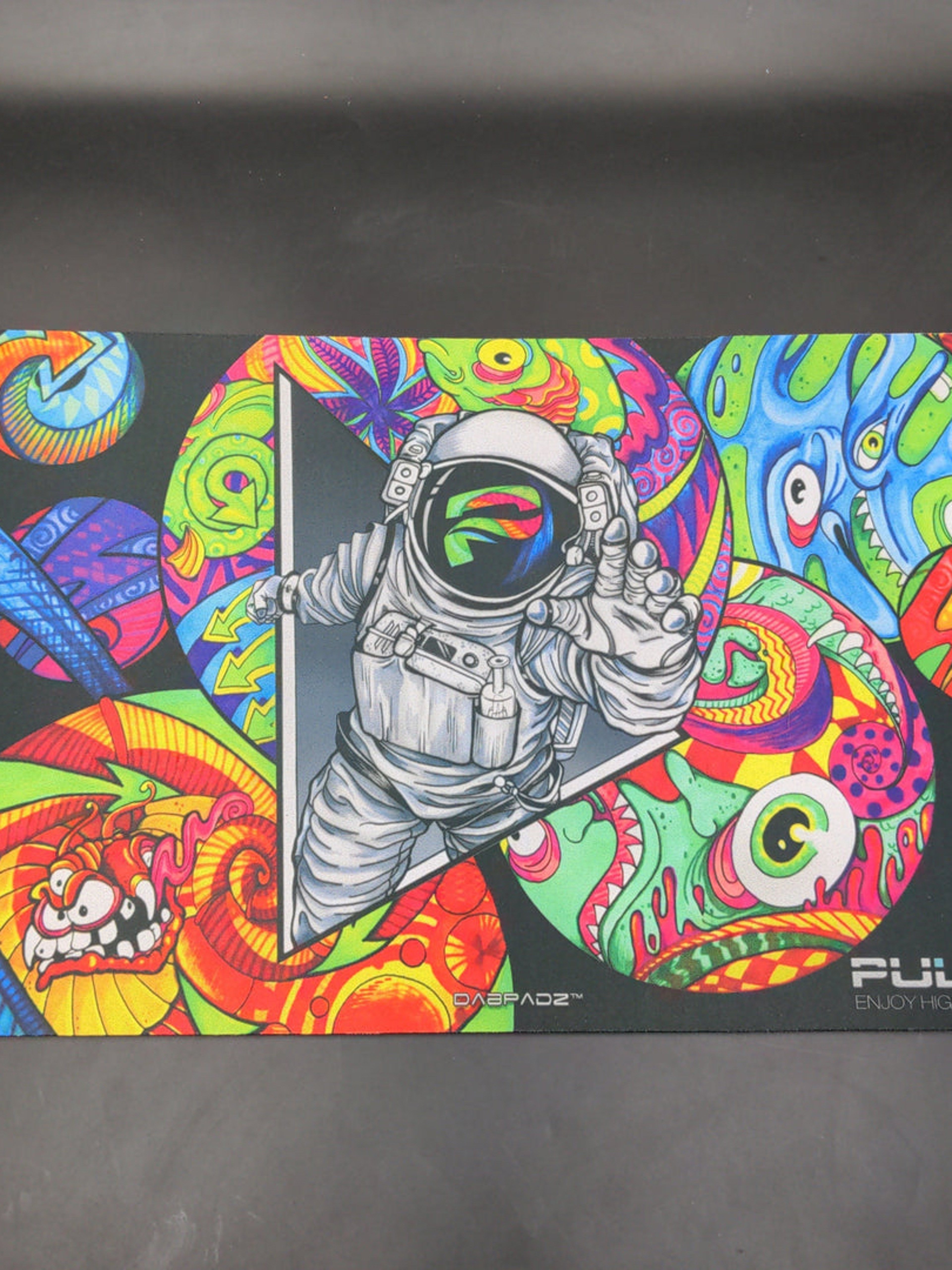 Preview pic of PULSAR DABPADZ DAB MAT - PSYCHEDELIC SPACEMAN | 16"X10"