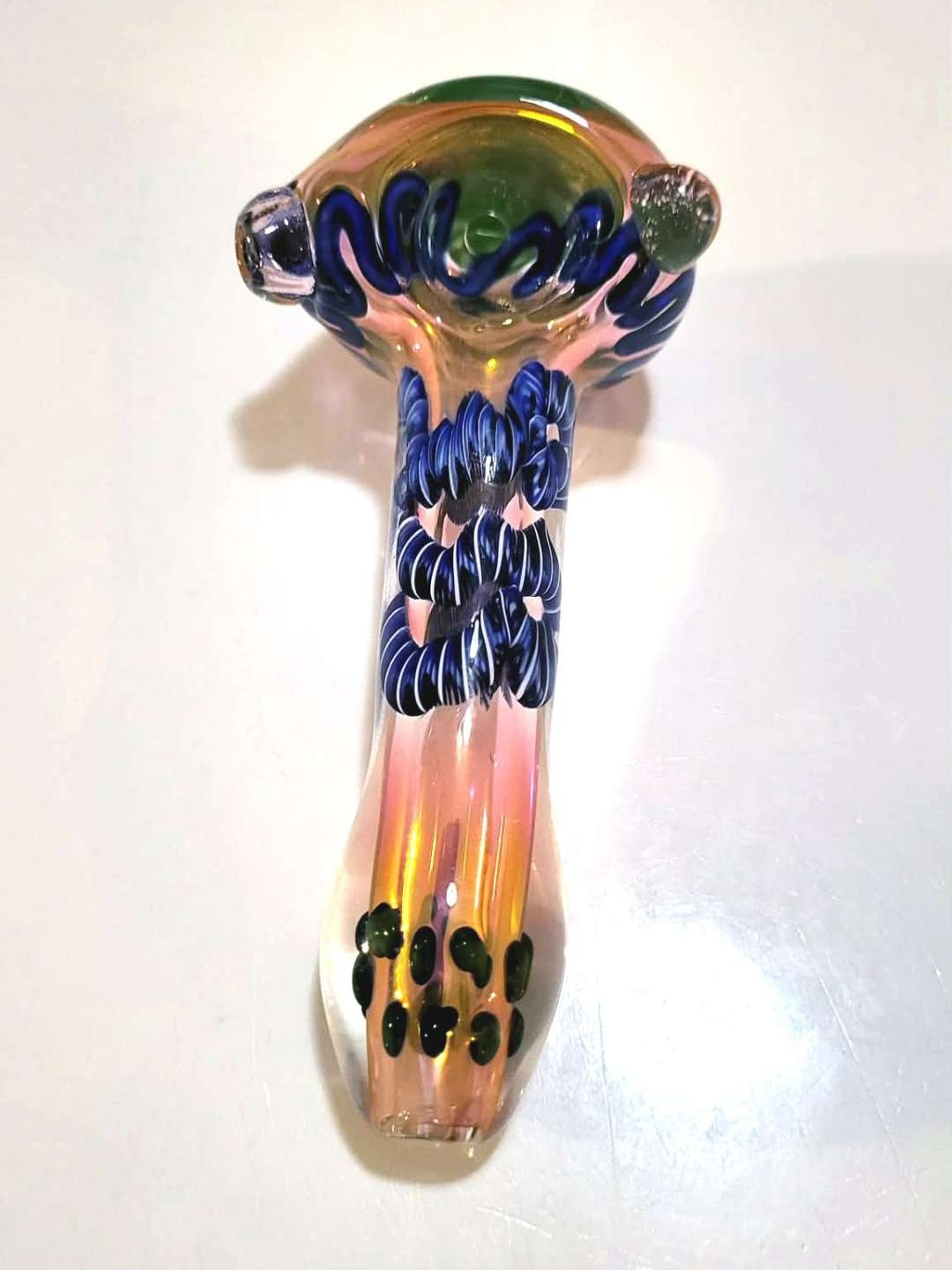 Preview pic of Honeycomb Ropes and Dots Fumed Glass Spoon