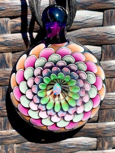Preview pic of Juju Glass “Spring Pear Blossom” Dot Stack Pendant