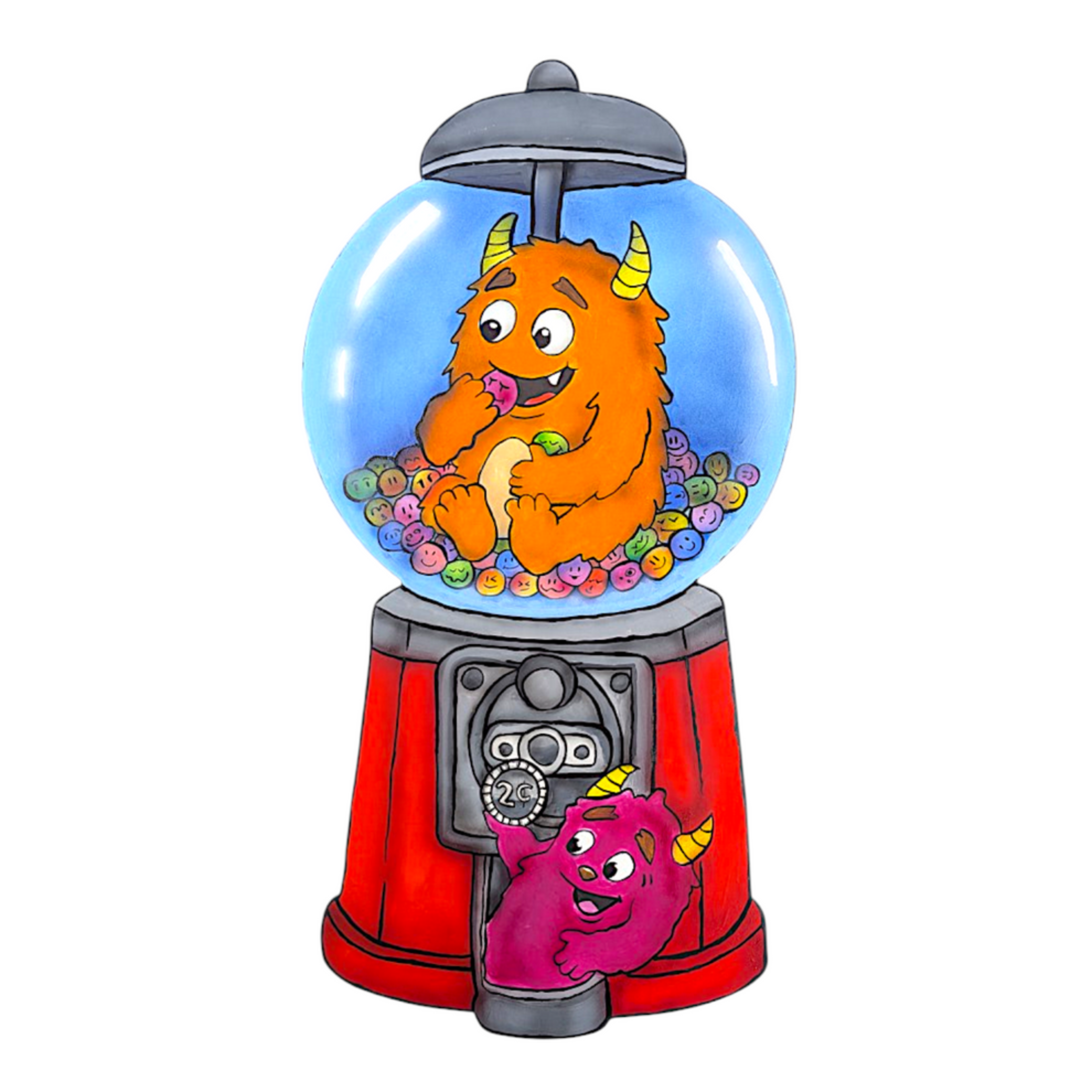 Preview pic of Trevy Metal "Gumball Giveaway" Original on Woodcut