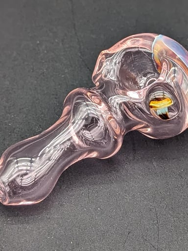 Preview pic of PINK MUSHROOM SPOON PIPE - READING GLASS MILITIA