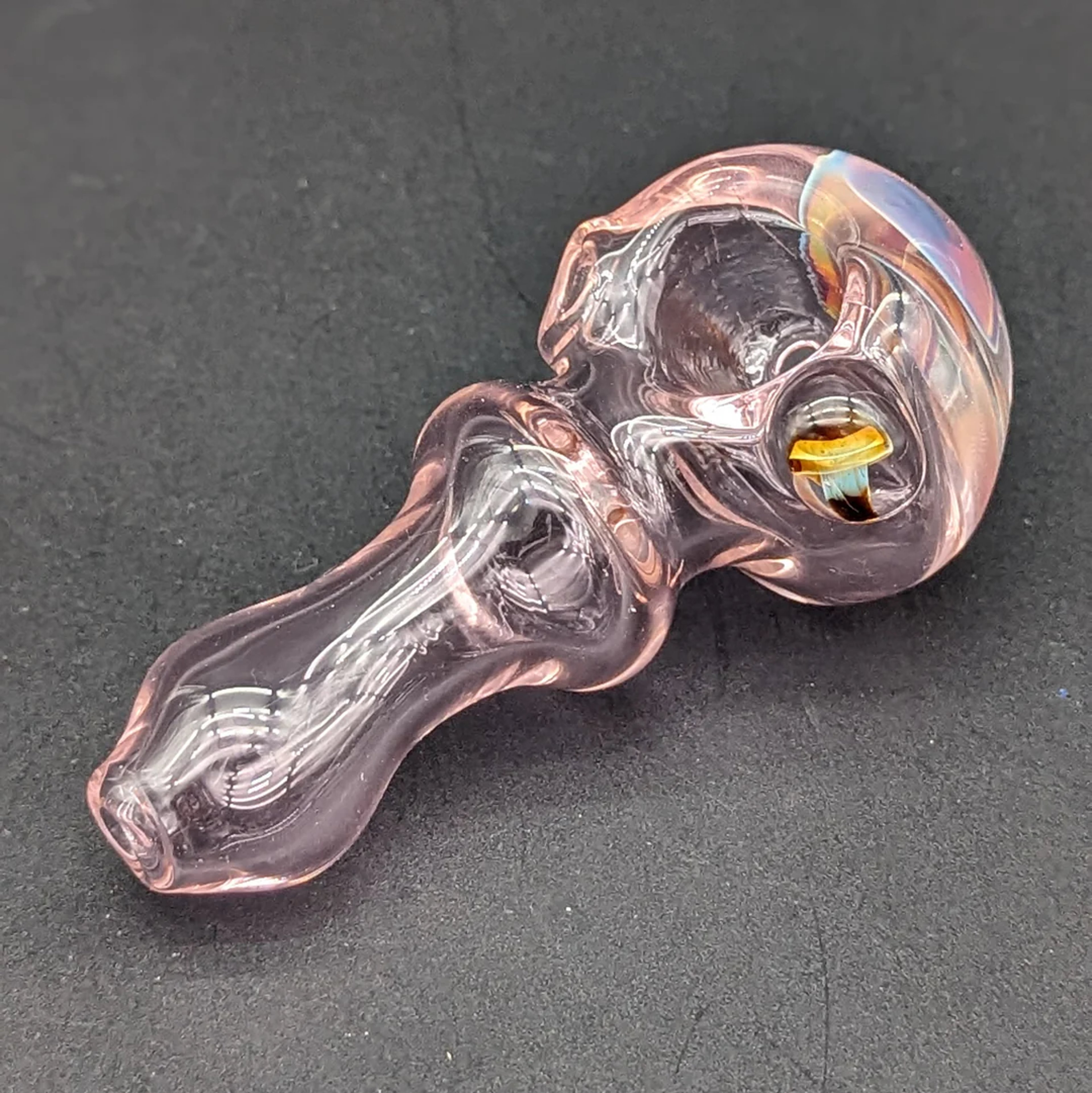PINK MUSHROOM SPOON PIPE - READING GLASS MILITIA image 0