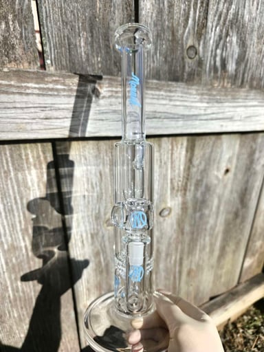 Preview pic of Monark Glass - 12" 44MM Ball Perc Incycler blue