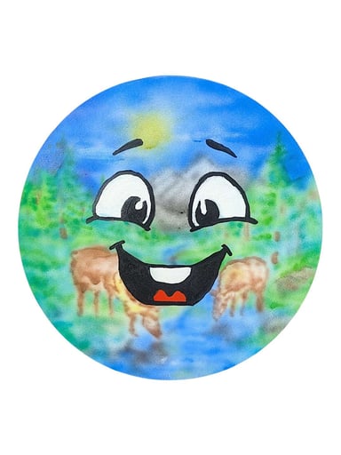Preview pic of Trevy Metal "Nature Smiles" Original on Canvas