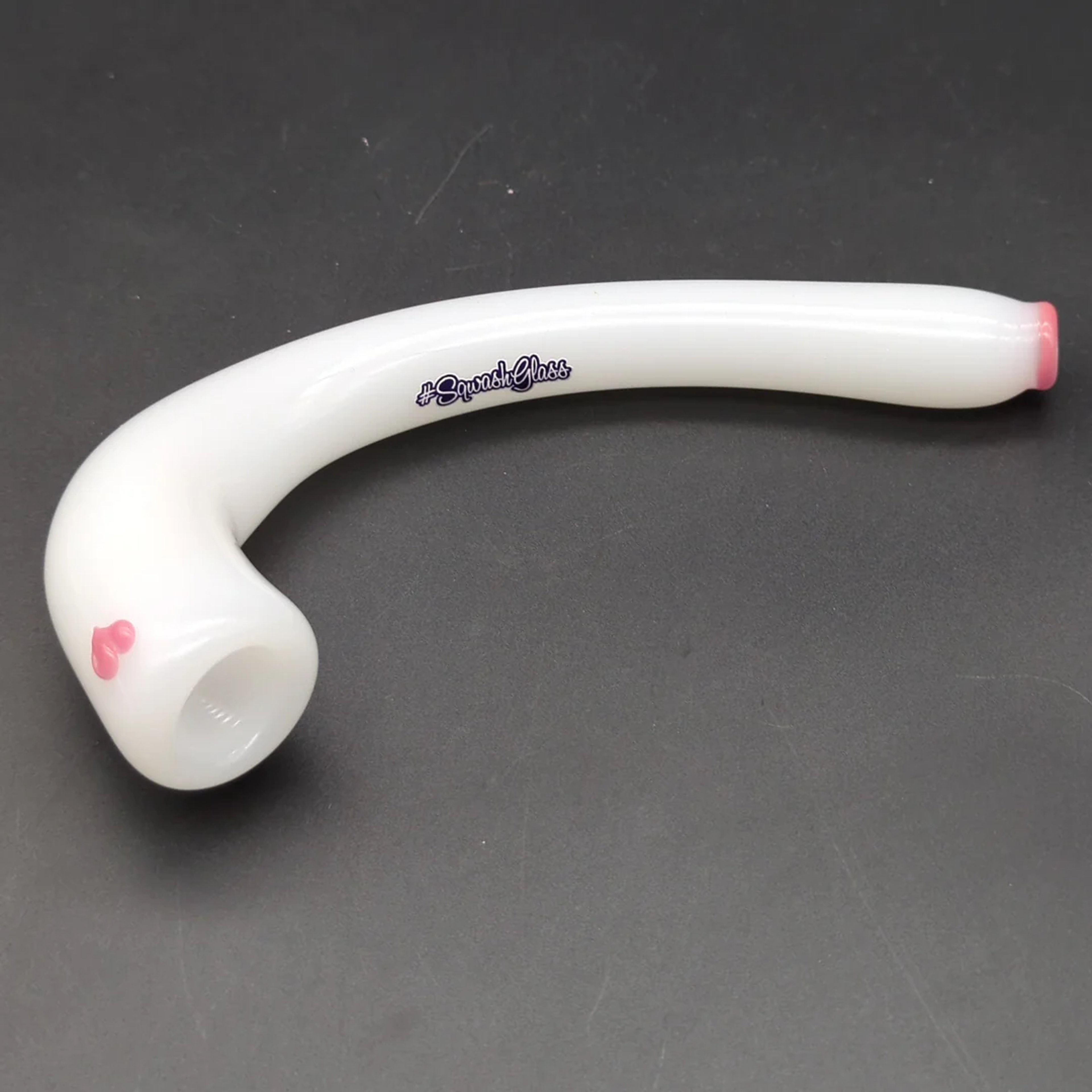 SQWASH GLASS SIMPLE HEART CURVED HAND PIPE image 0