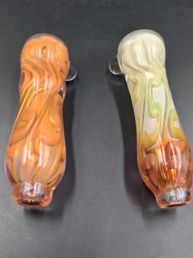 Preview pic of 3.5" THICK GLASS SILVER/GOLD FUMED CHILLUMS - BY LIMBOGLASS