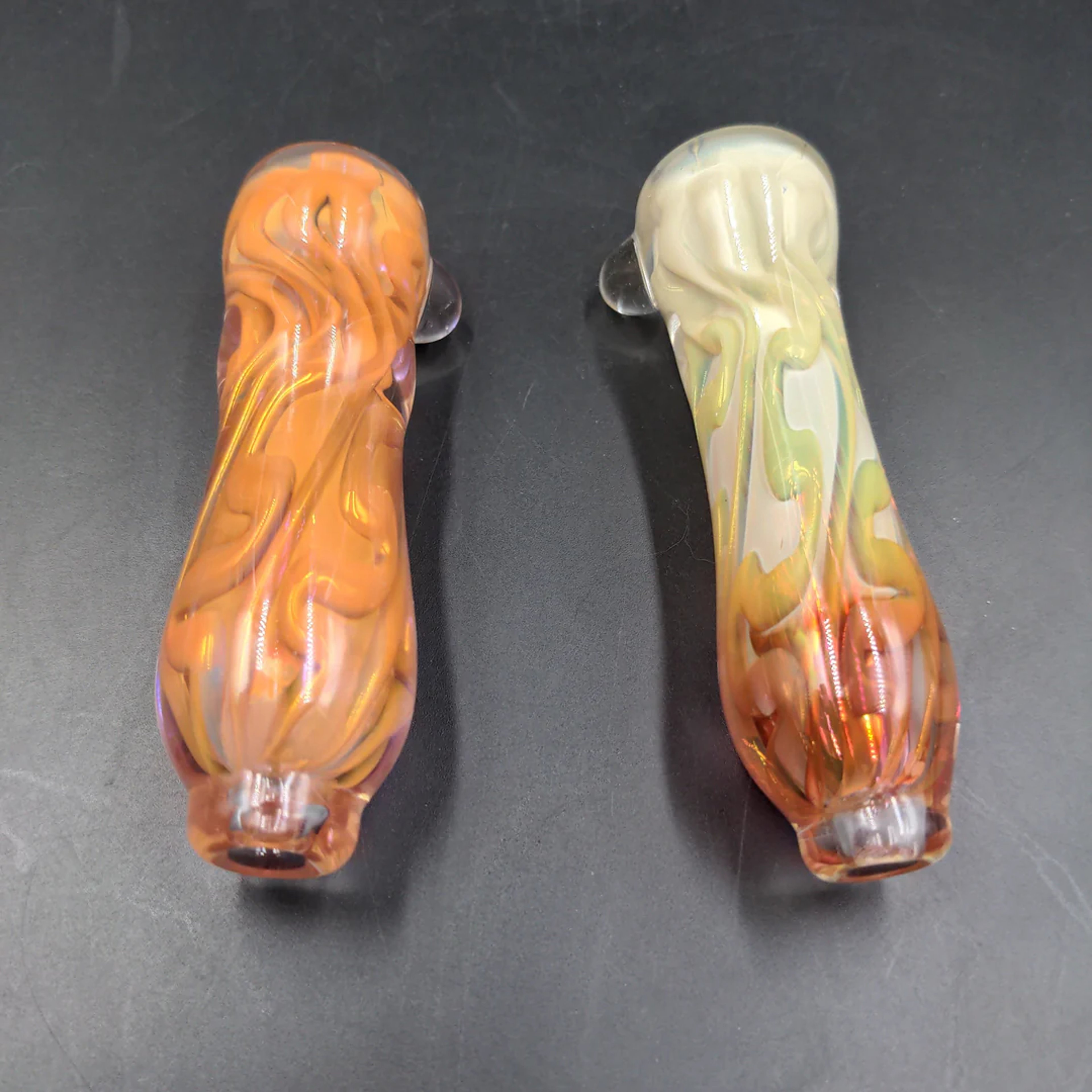Preview pic of 3.5" THICK GLASS SILVER/GOLD FUMED CHILLUMS - BY LIMBOGLASS