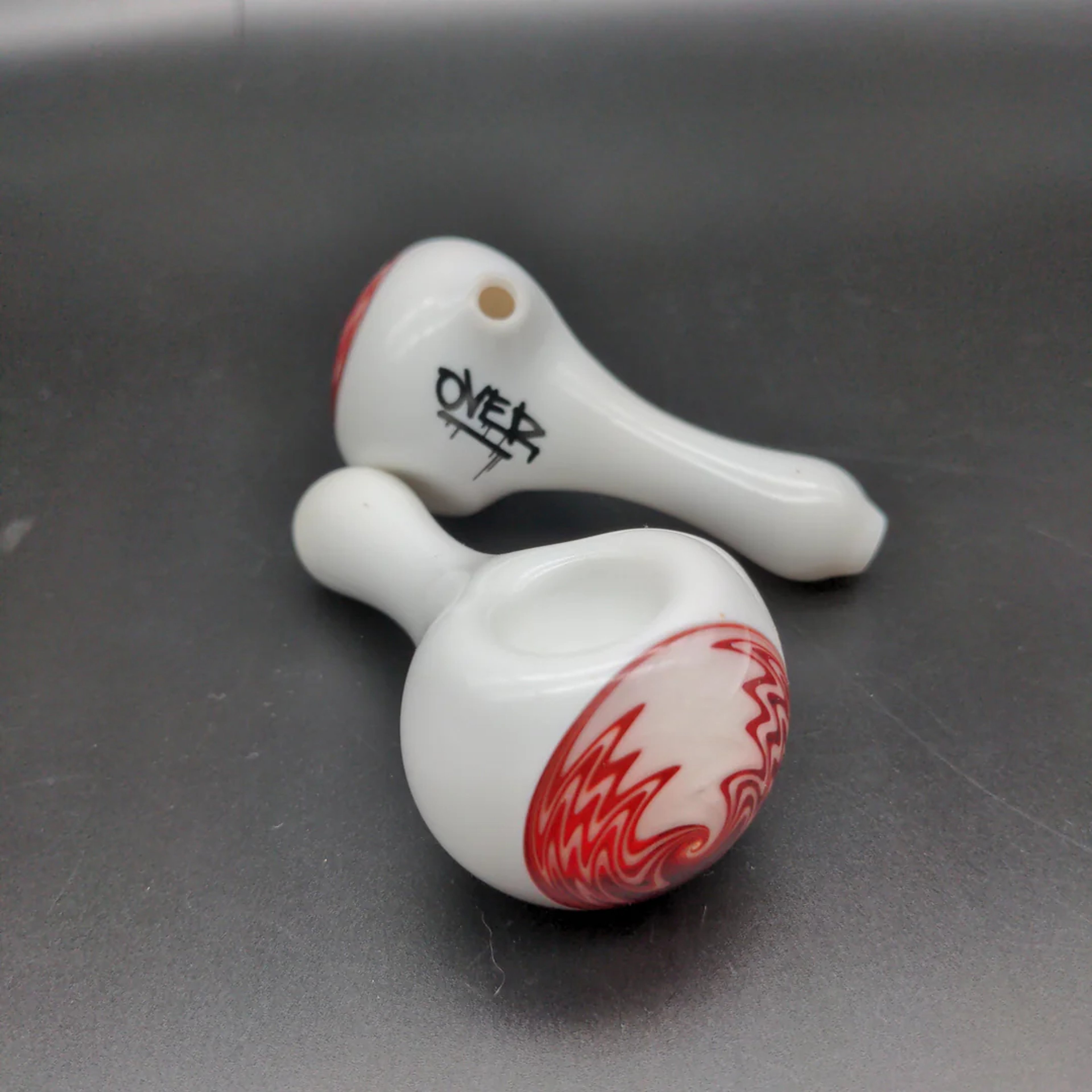 3.5" SIGNED WIG WAG BUTTON HEADY PIPE - BY OVER__GLASS image 0