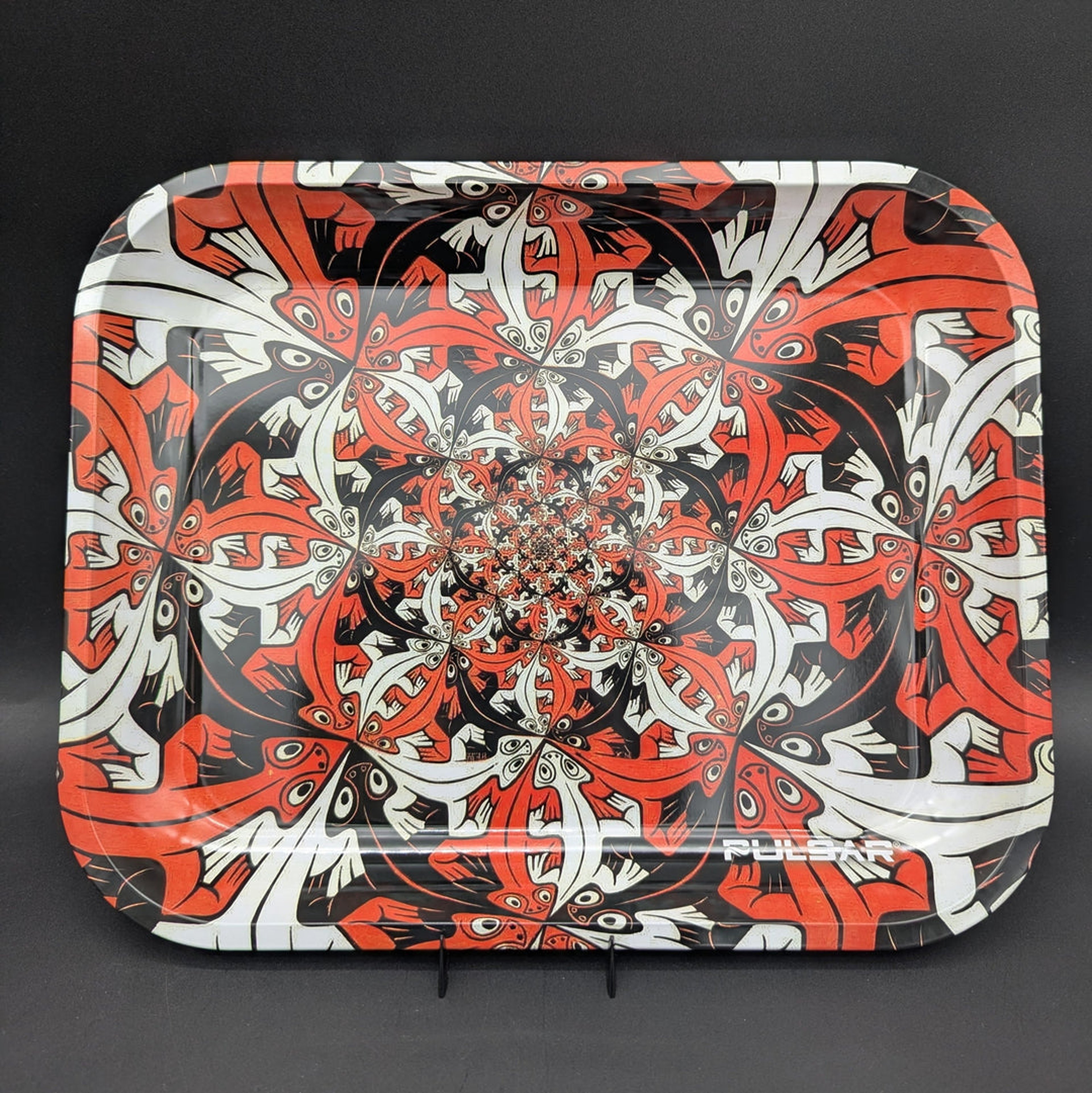 Preview pic of PULSAR LARGE METAL ROLLING TRAY | INTERLOCKING LIZARDS | 13"X11"