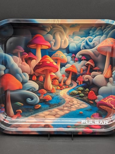Preview pic of PULSAR LARGE METAL ROLLING TRAY | SHROOM PATH | 13"X11"