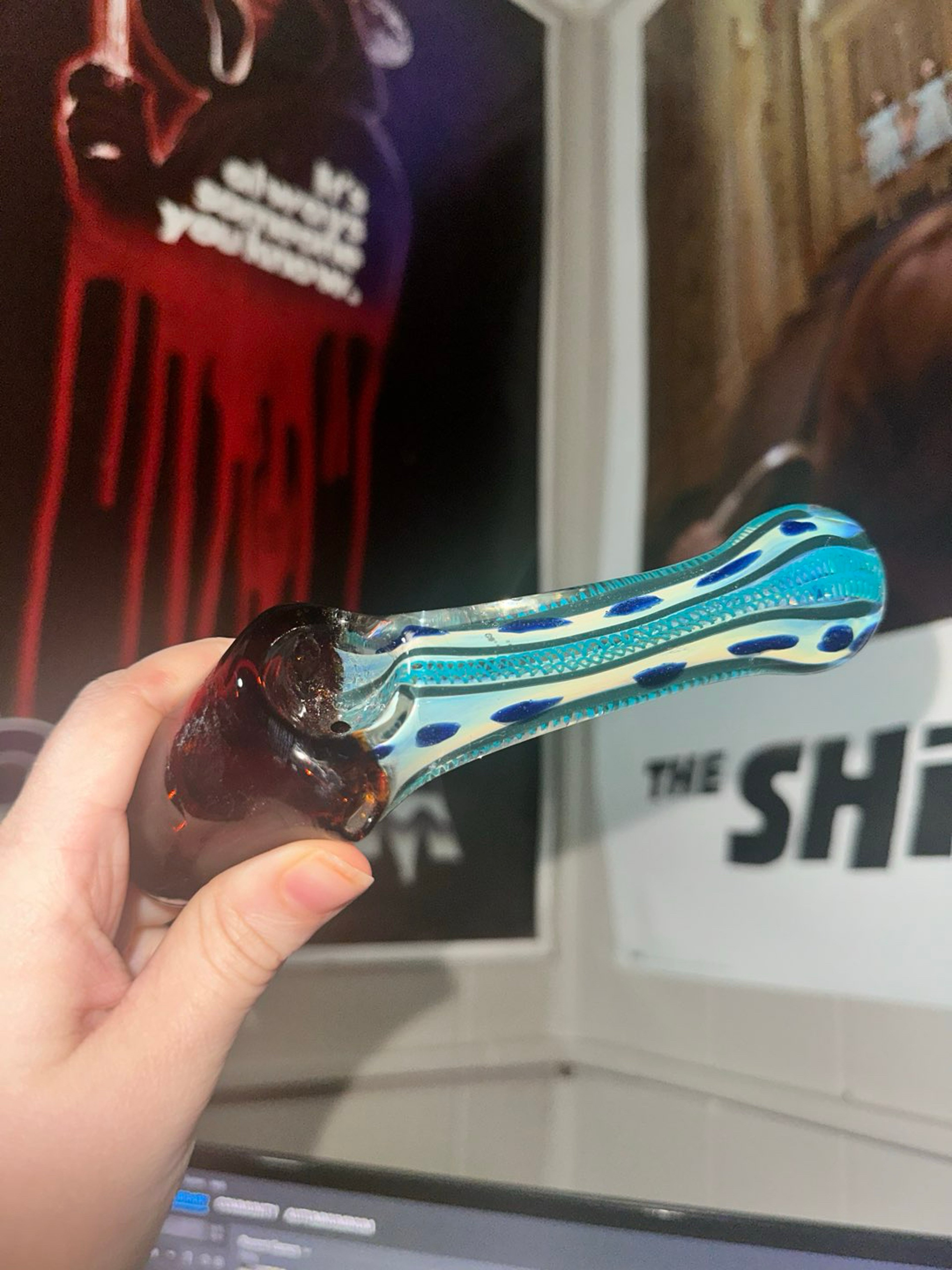 Preview pic of Blue/Brown Spots/Stripes Pipe