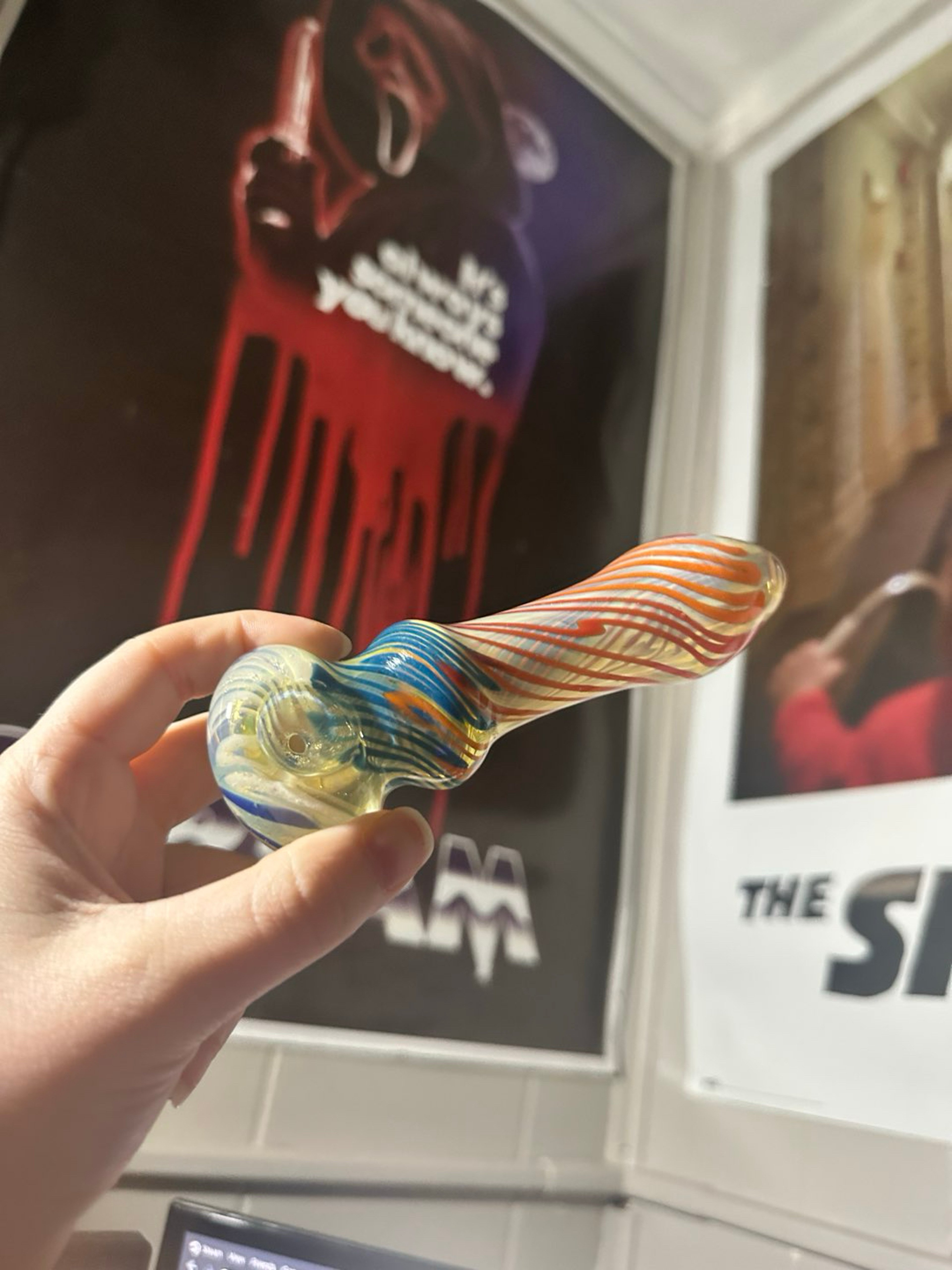 Preview pic of Blue/White/Red/Orange Swirl