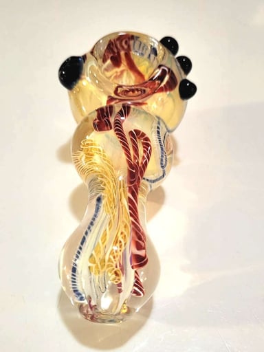 Preview pic of Clear Color Twist Spoon, Red Ropes + Dark Blue Accents