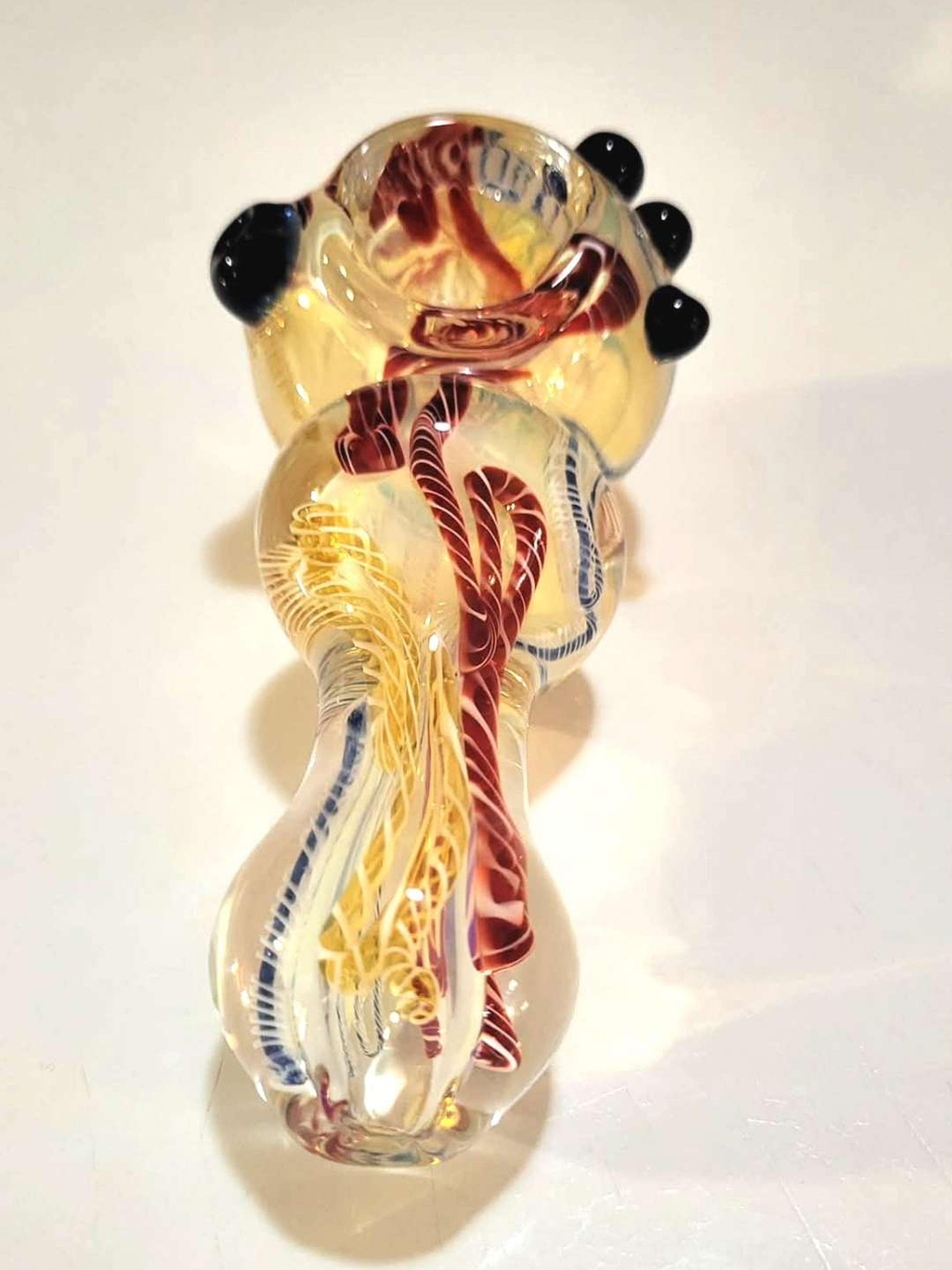 Preview pic of Clear Color Twist Spoon, Red Ropes + Dark Blue Accents