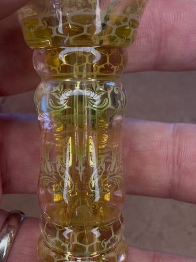 Preview pic of @Mothership_Glass Holographic Hive Series UV Citrine Green One-hitter
