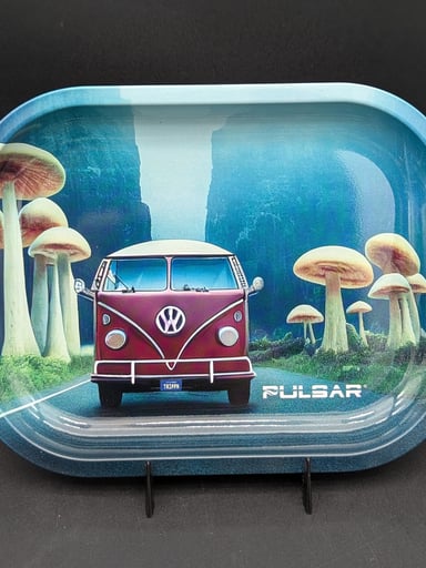 Preview pic of PULSAR MINI METAL ROLLING TRAY | CAMPER VAN SHROOM TRIP | 7"X5.5"