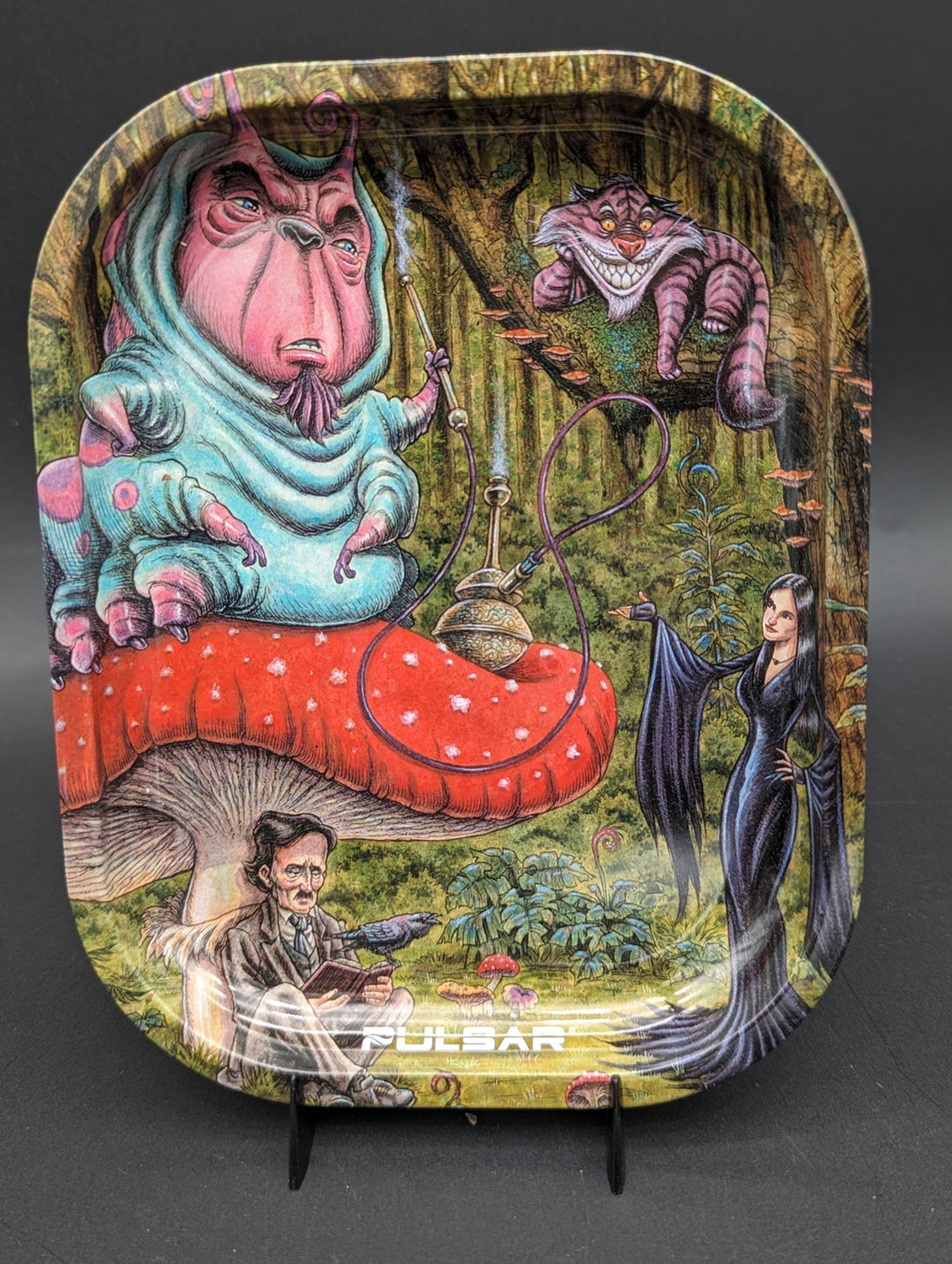 Preview pic of PULSAR MINI METAL ROLLING TRAY | MALICE IN WONDERLAND | 7" X 5.5"