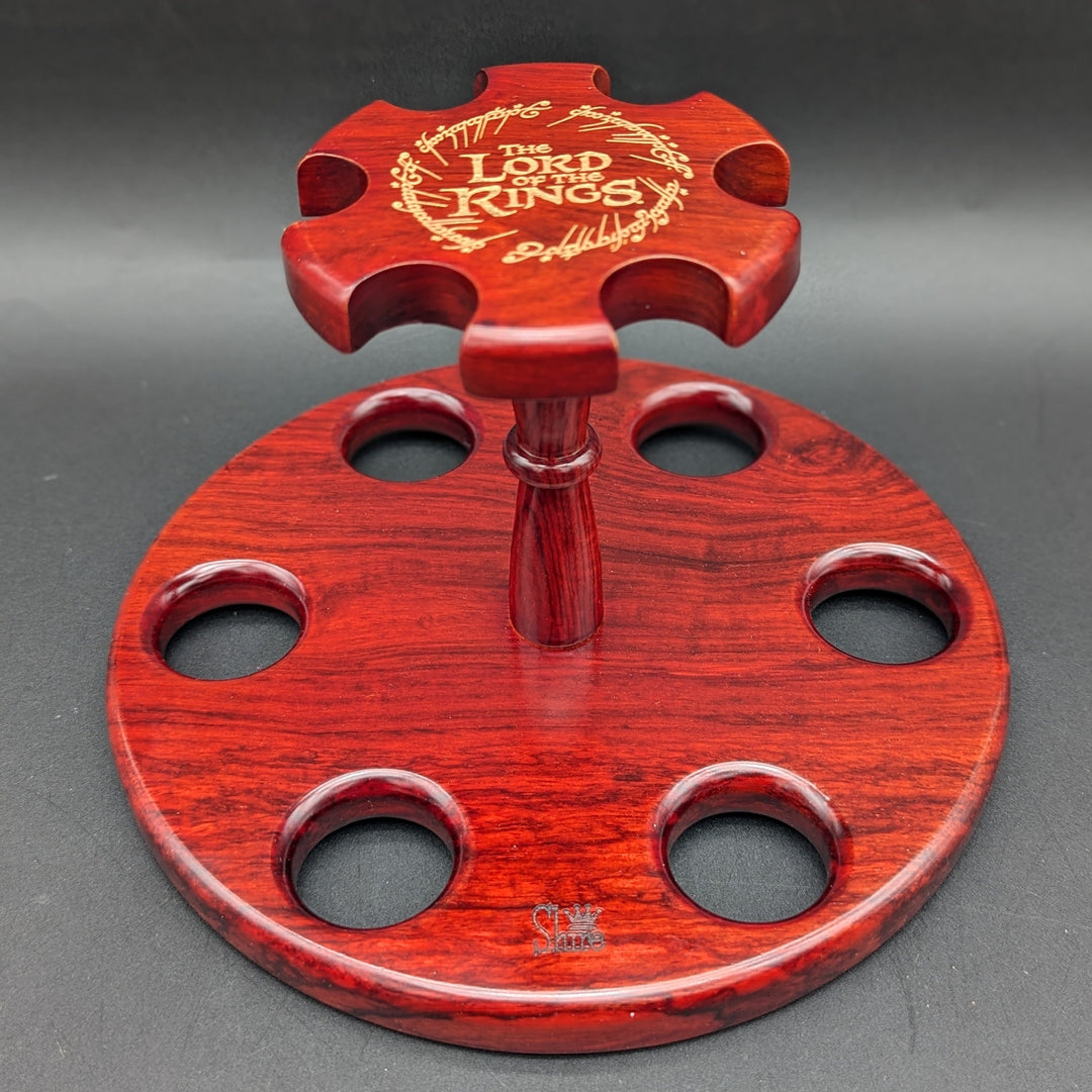 Preview pic of PULSAR SHIRE PIPES COUNCIL OF ELROND™ MULTI-PIPE WOODEN DISPLAY STAND | 8"X5"