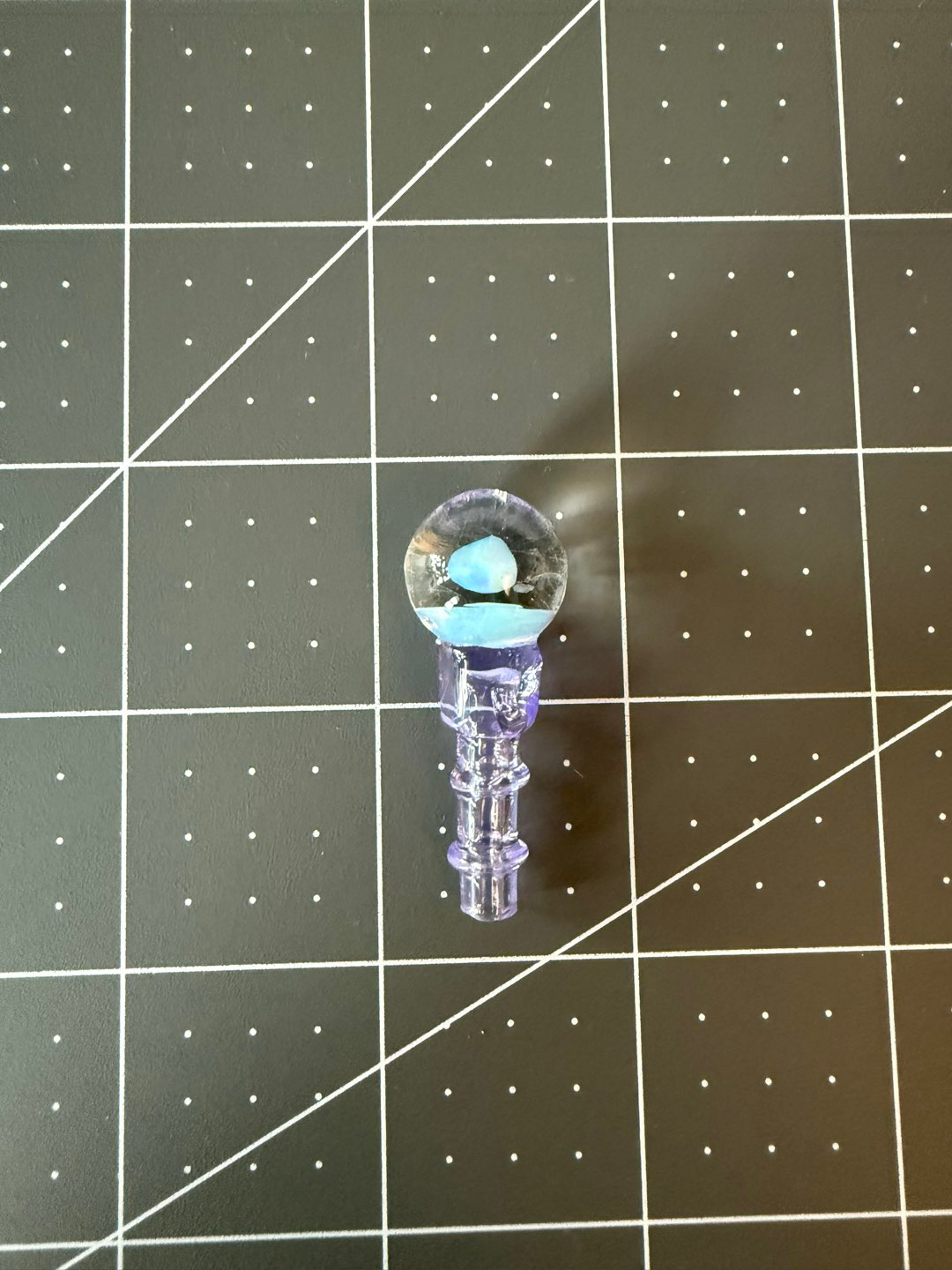 Preview pic of Tokr glass opal 3dXL Puffco peak glass joystick purple blue