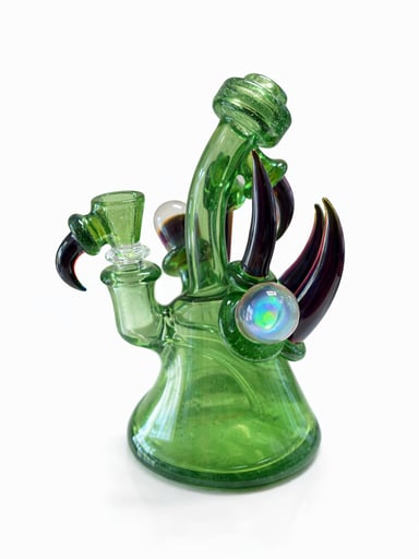 Preview pic of Heady Green Aventurine Water Piece /Rig w/ Opal & Claw Work