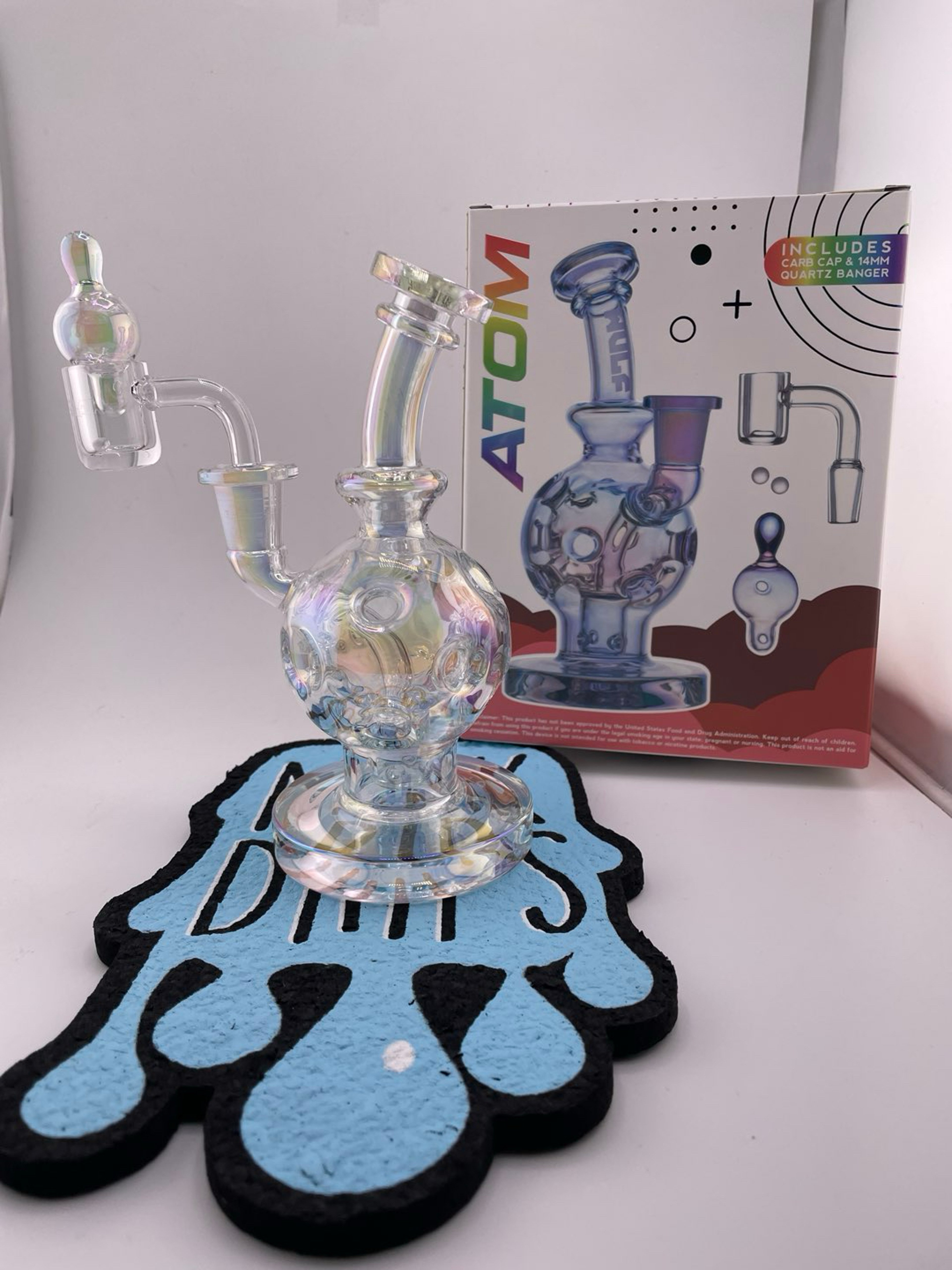 Atom Glass Dab Rig- Rainbow image 0