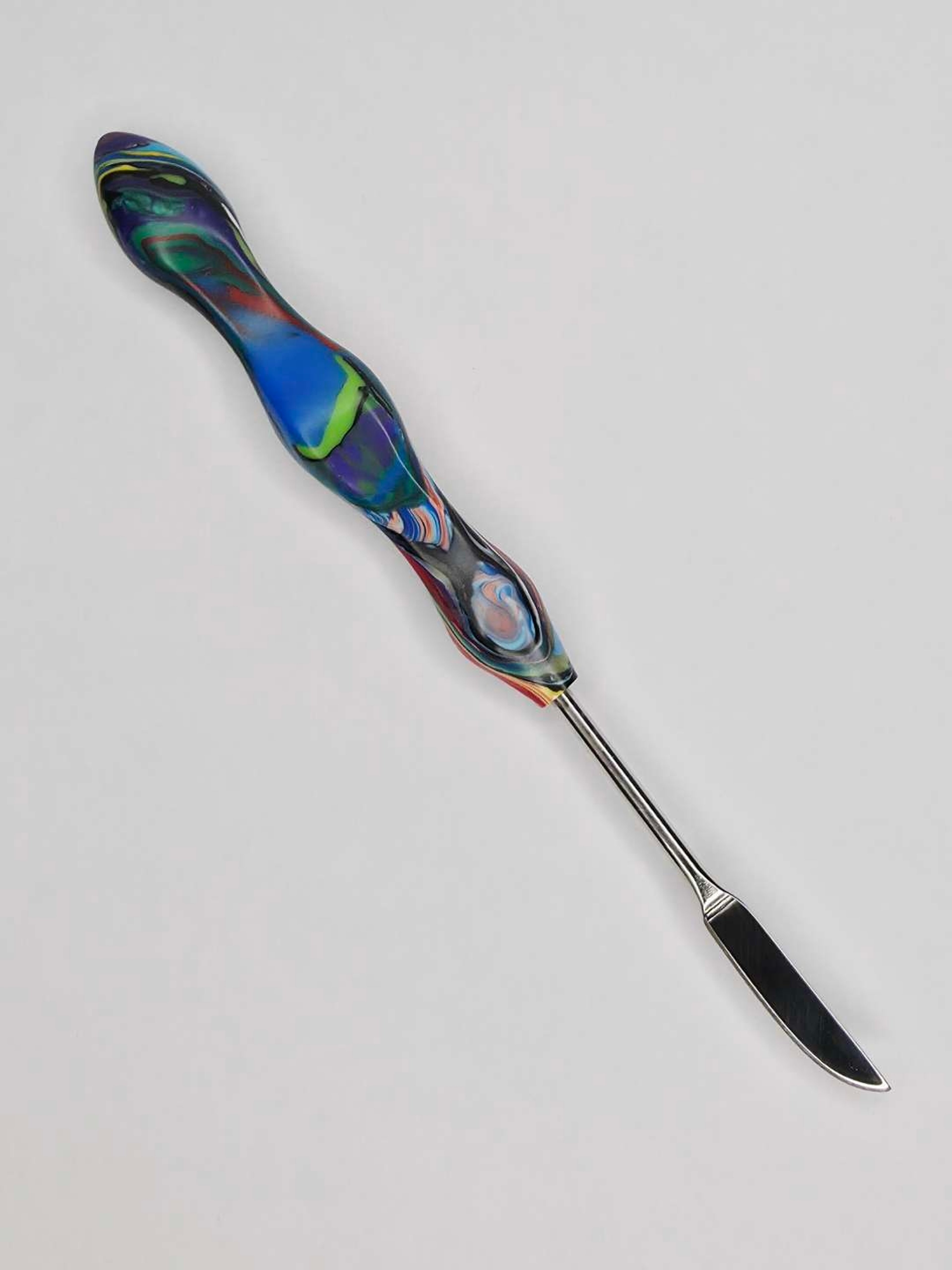 Preview pic of Painter’s Edge – Handmade Recycled Plastic & Stainless Steel Wax Carving Tool | Color Swirl Handle | Precision Craft Tool | The Mellow Box