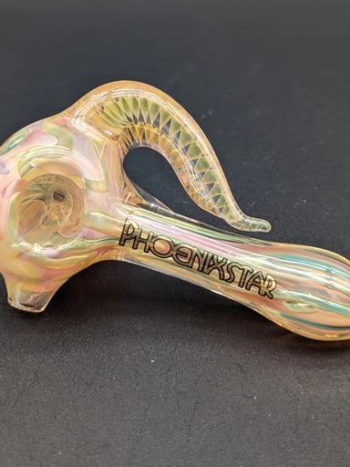 Preview pic of PHOENIX DUAL HORNED FUMED HAND PIPE