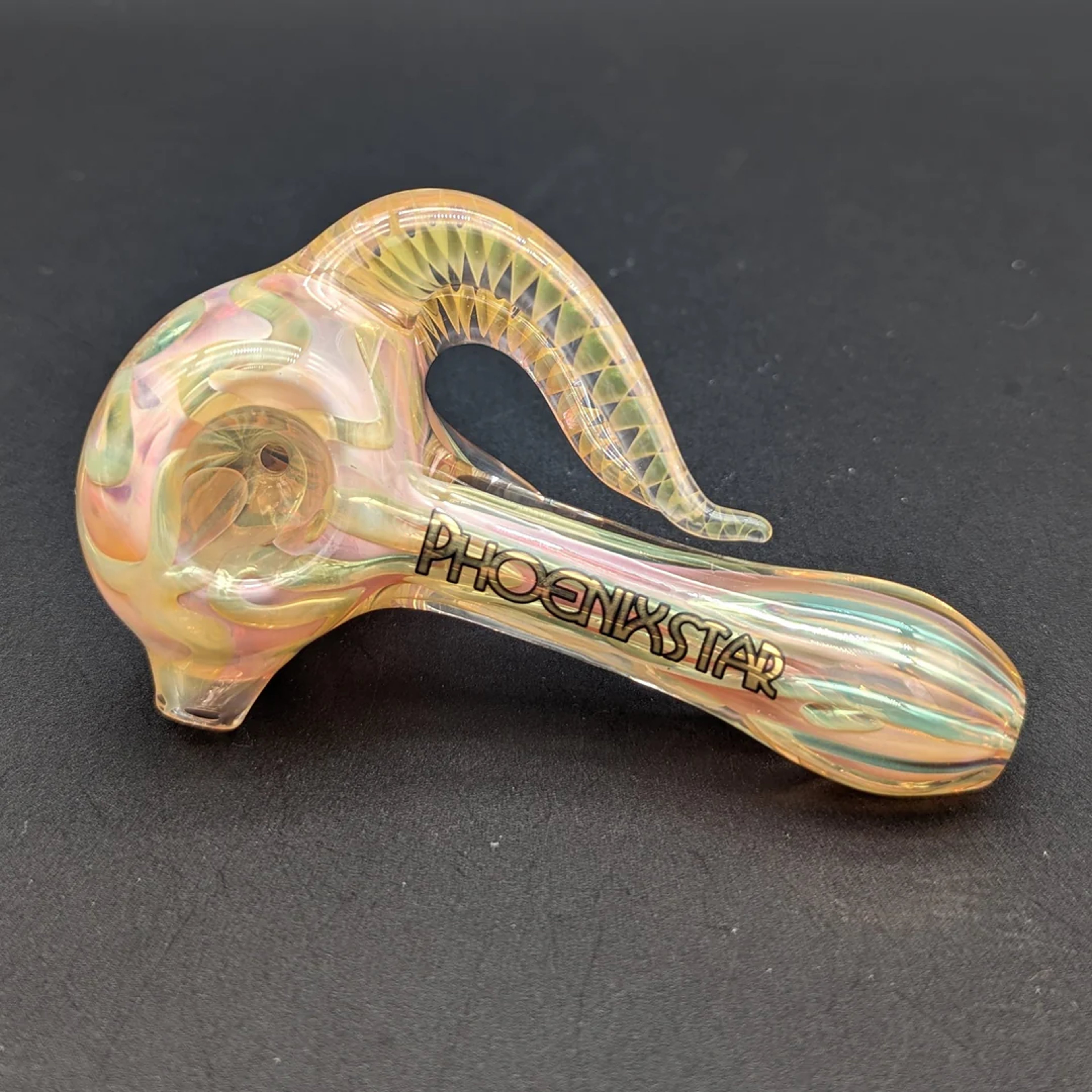 PHOENIX DUAL HORNED FUMED HAND PIPE image 0