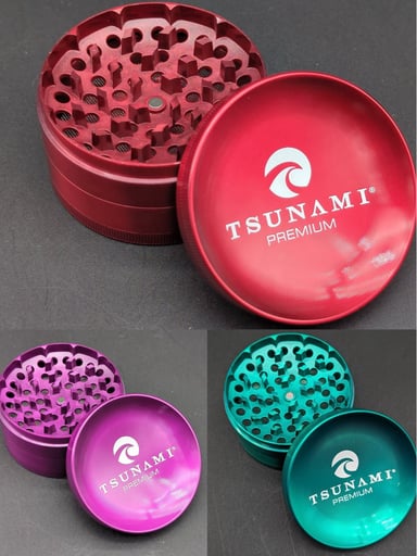 Preview pic of TSUNAMI DRY HERB GRINDER 4 PIECE 75MM