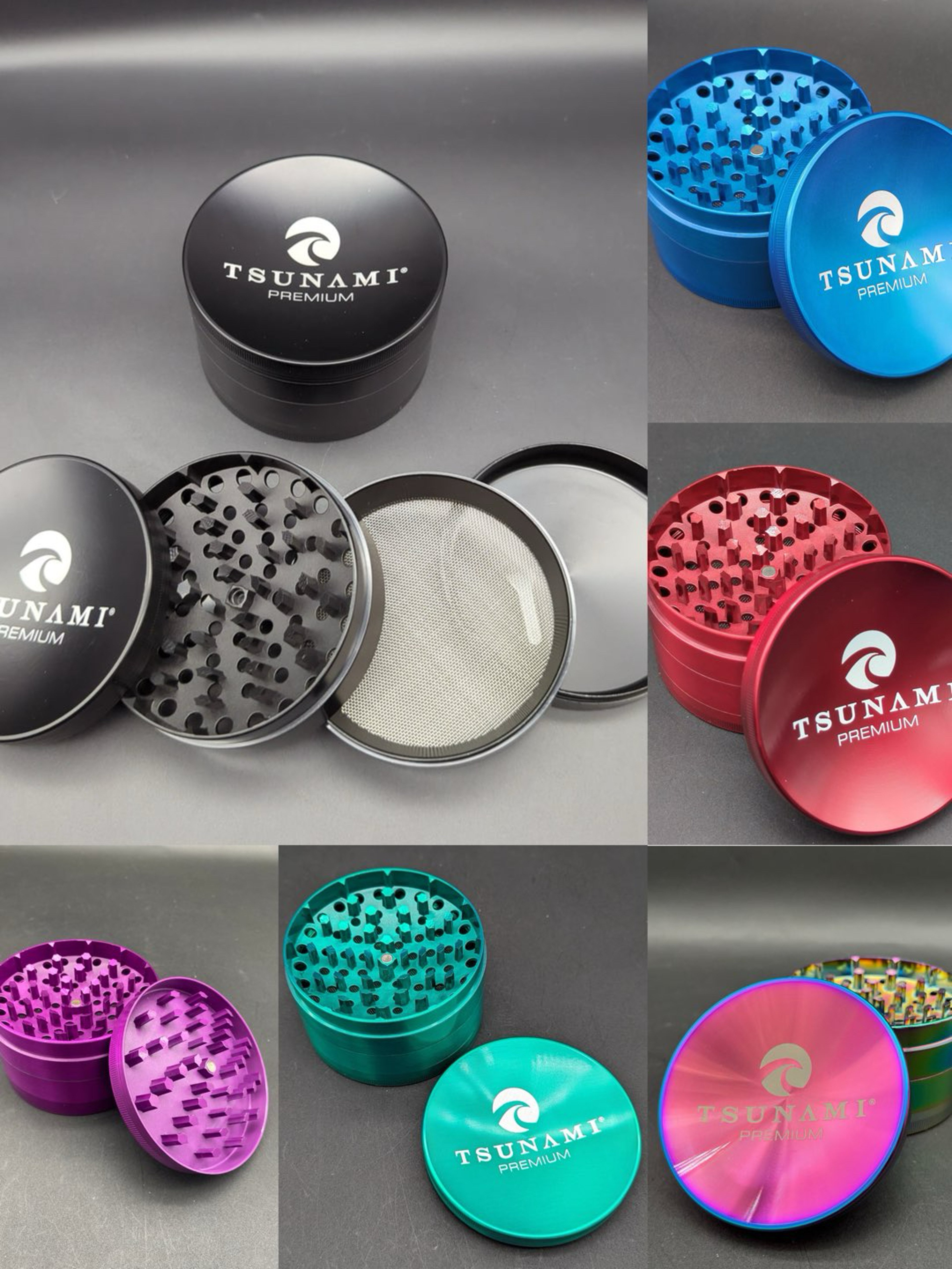 Preview pic of TSUNAMI DRY HERB GRINDER 4 PIECE 100MM (XL)