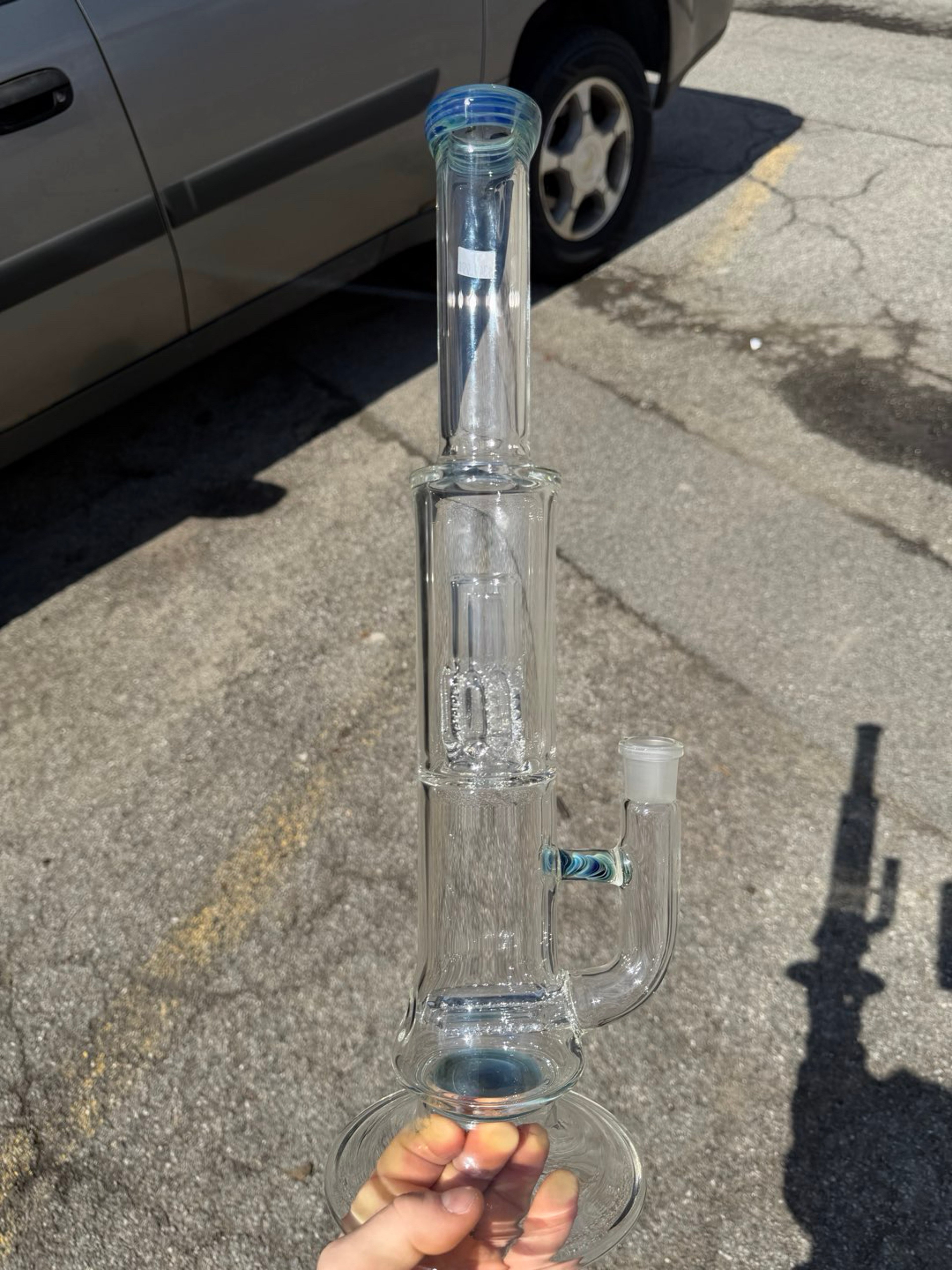 Dual Perc Straight Tube Bongs - Fire Within Glass image 0