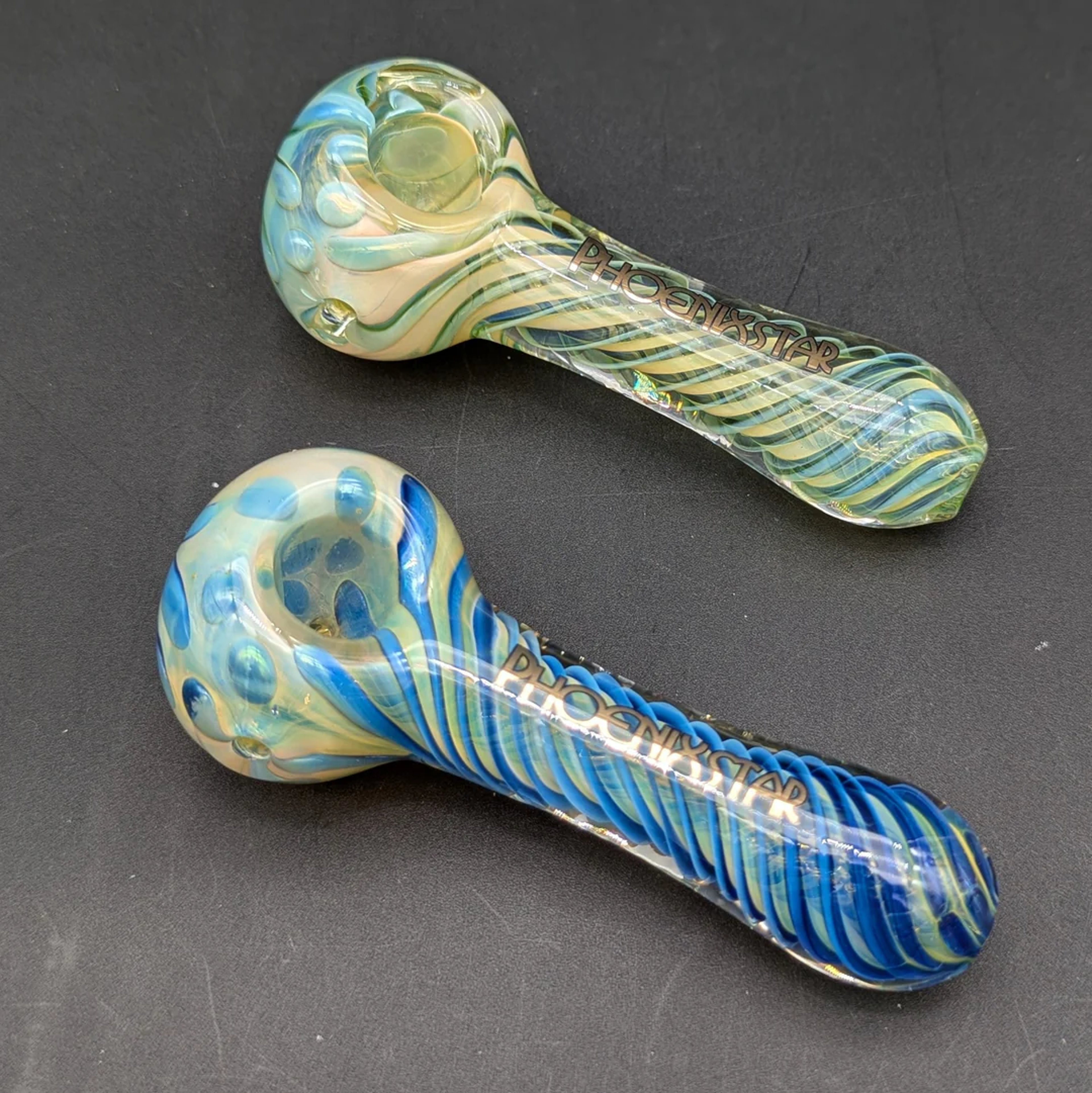PHOENIX SILVER FUMED COLOR SWIRL PIPE image 0