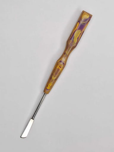 Preview pic of Violet Majesty Handmade Tool | Purple Gold Stainless Steel Wax Carving Tool | Custom Recycled Plastic Handle | USA Made