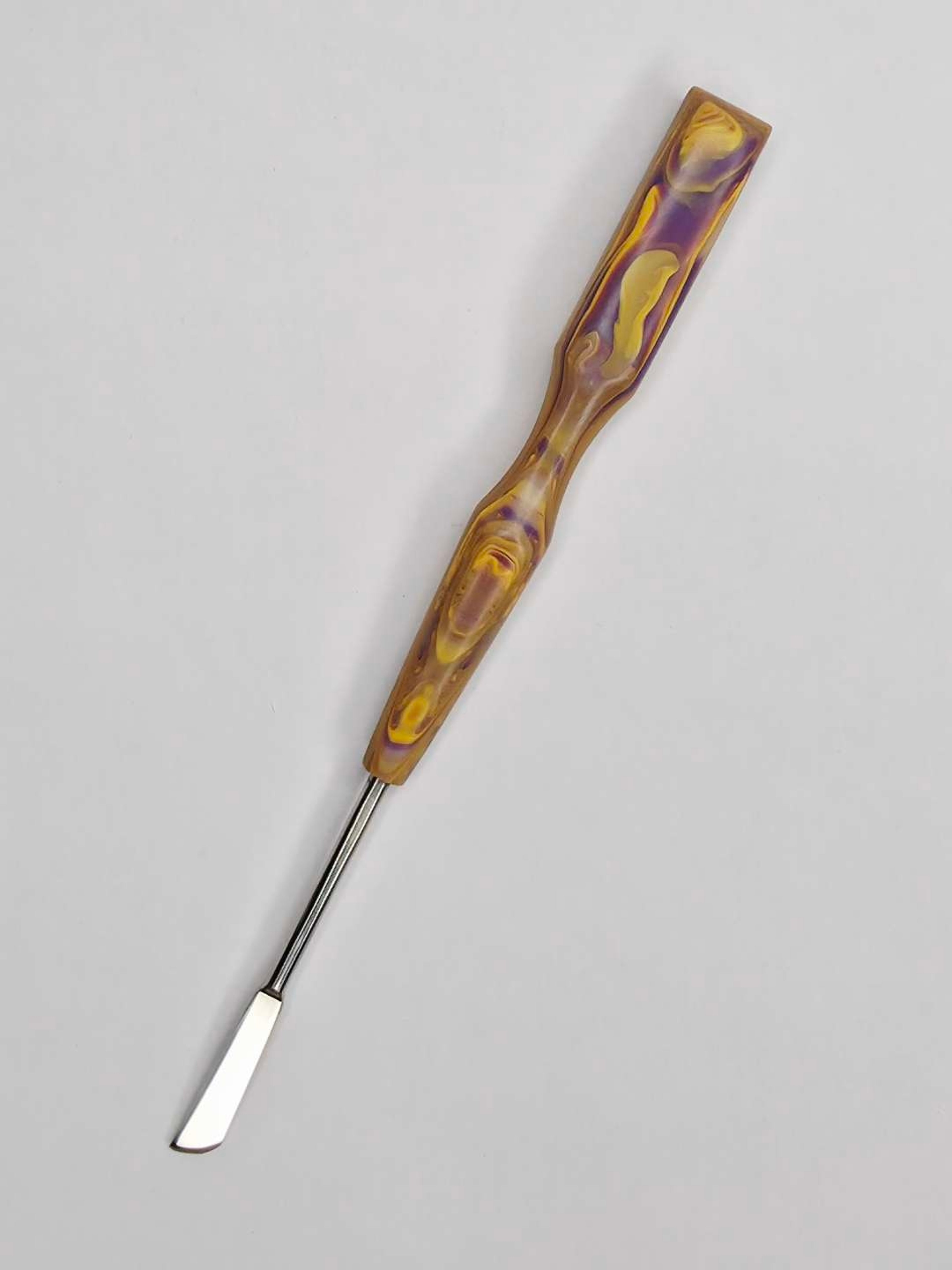 Violet Majesty Handmade Tool | Purple Gold Stainless Steel Wax Carving Tool | Custom Recycled Plastic Handle | USA Made image 0