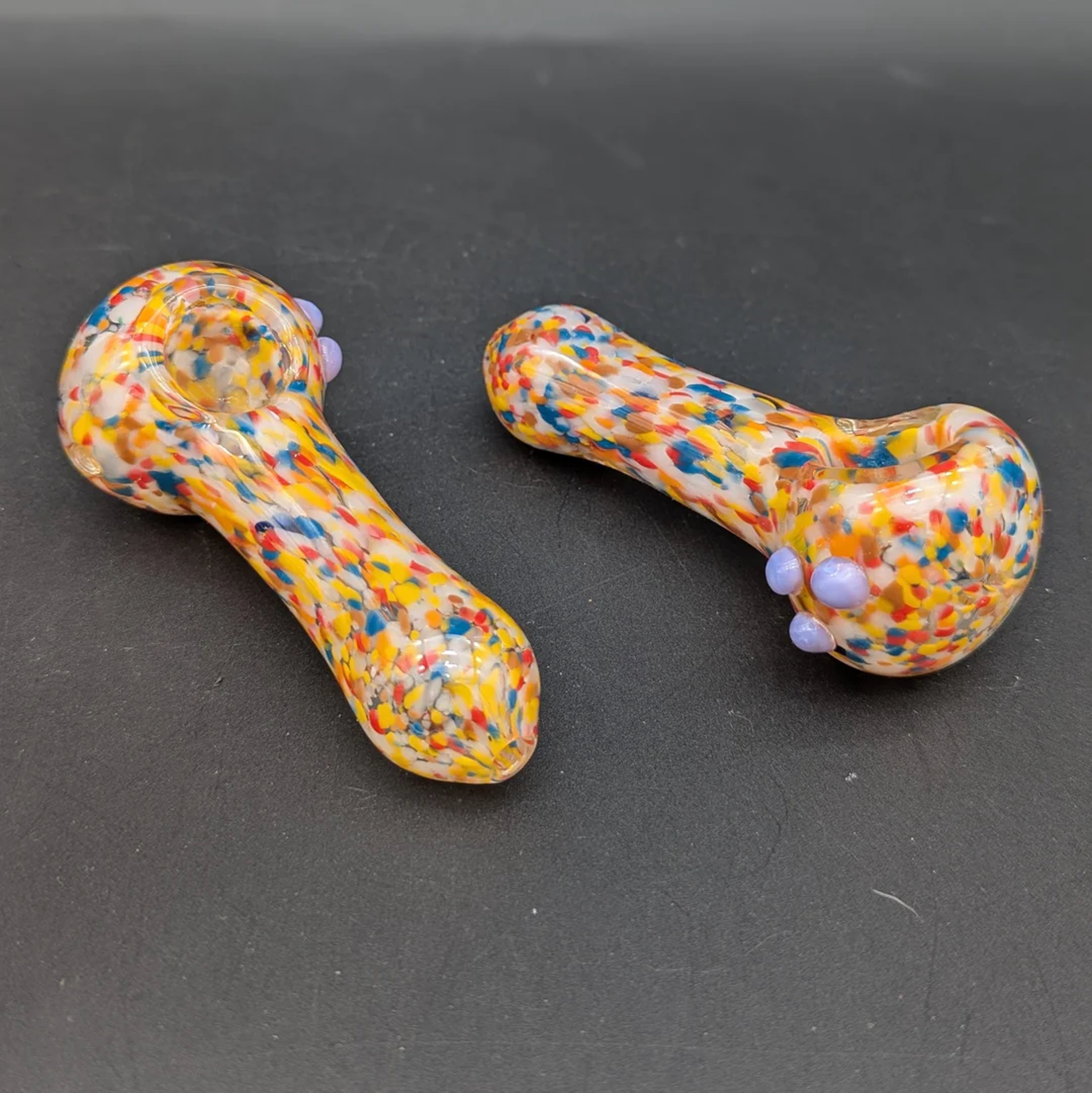 4" RAINBOW FRITTED SPOON PIPE image 0