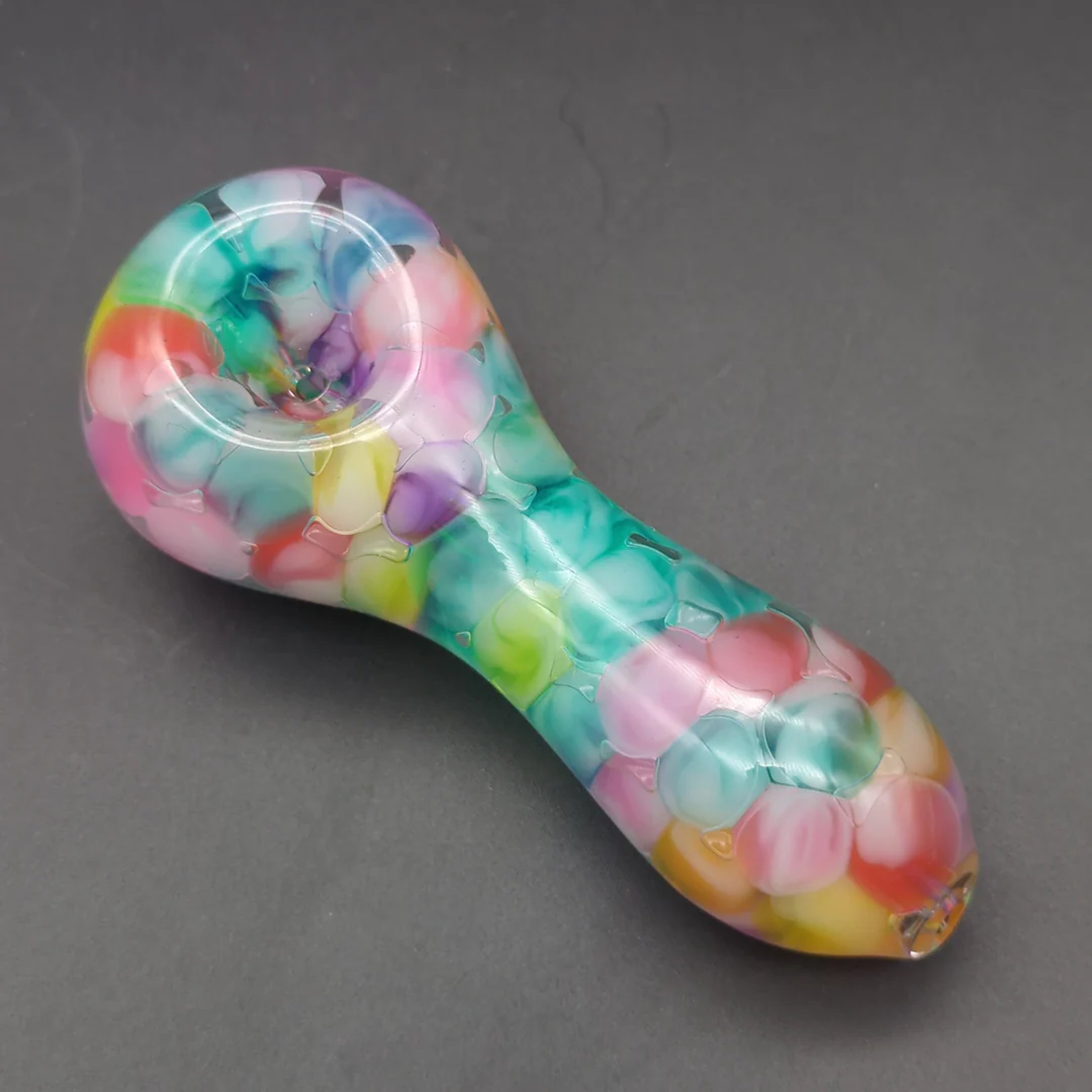 RAINBOW PEBBLE COLOR HAND PIPE 4" image 0