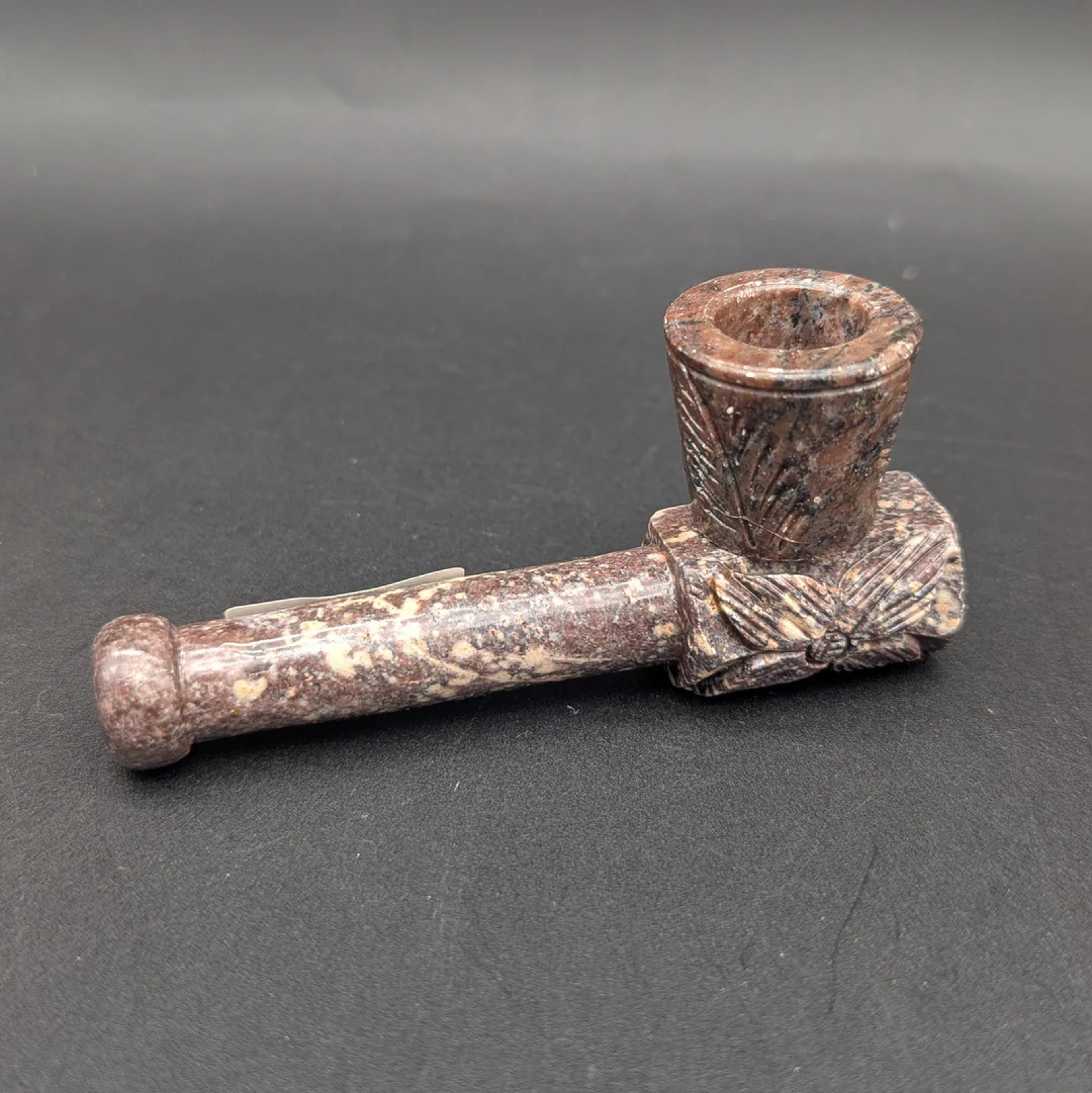 Preview pic of STRAIGHT CHIMNEY CARVED STONE HAND PIPE | 3.5" | ASSORTED STYLES