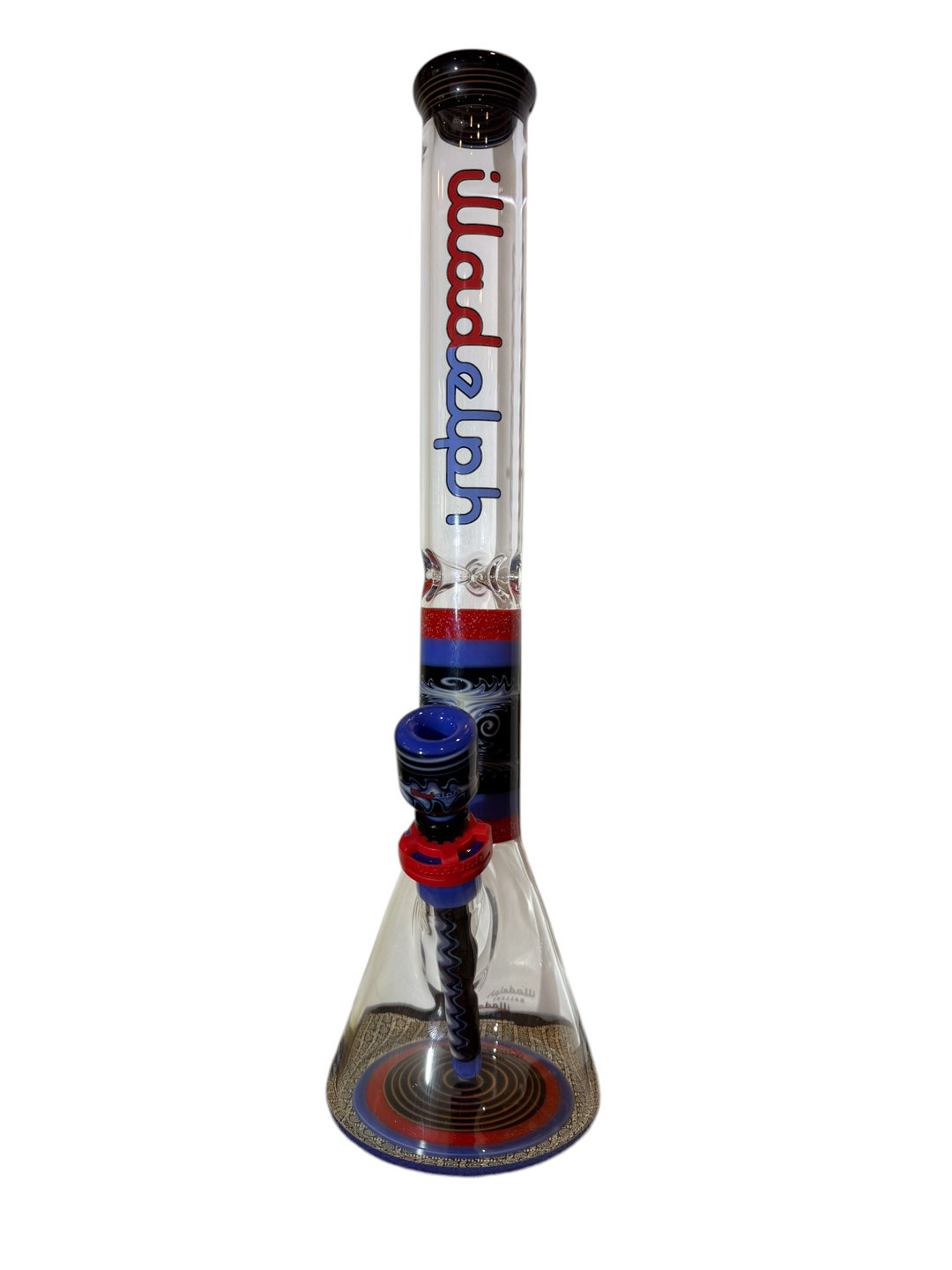 Preview pic of Illadelph Worked BiPolar Medium Beaker Set – Crushed Opal Red/Blue Flip – Full Matching Set