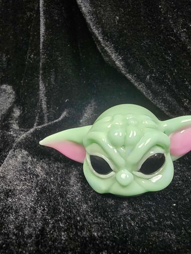 Preview pic of Big Tom Glass Custom Baby Yoda Sculptured Carb Cap