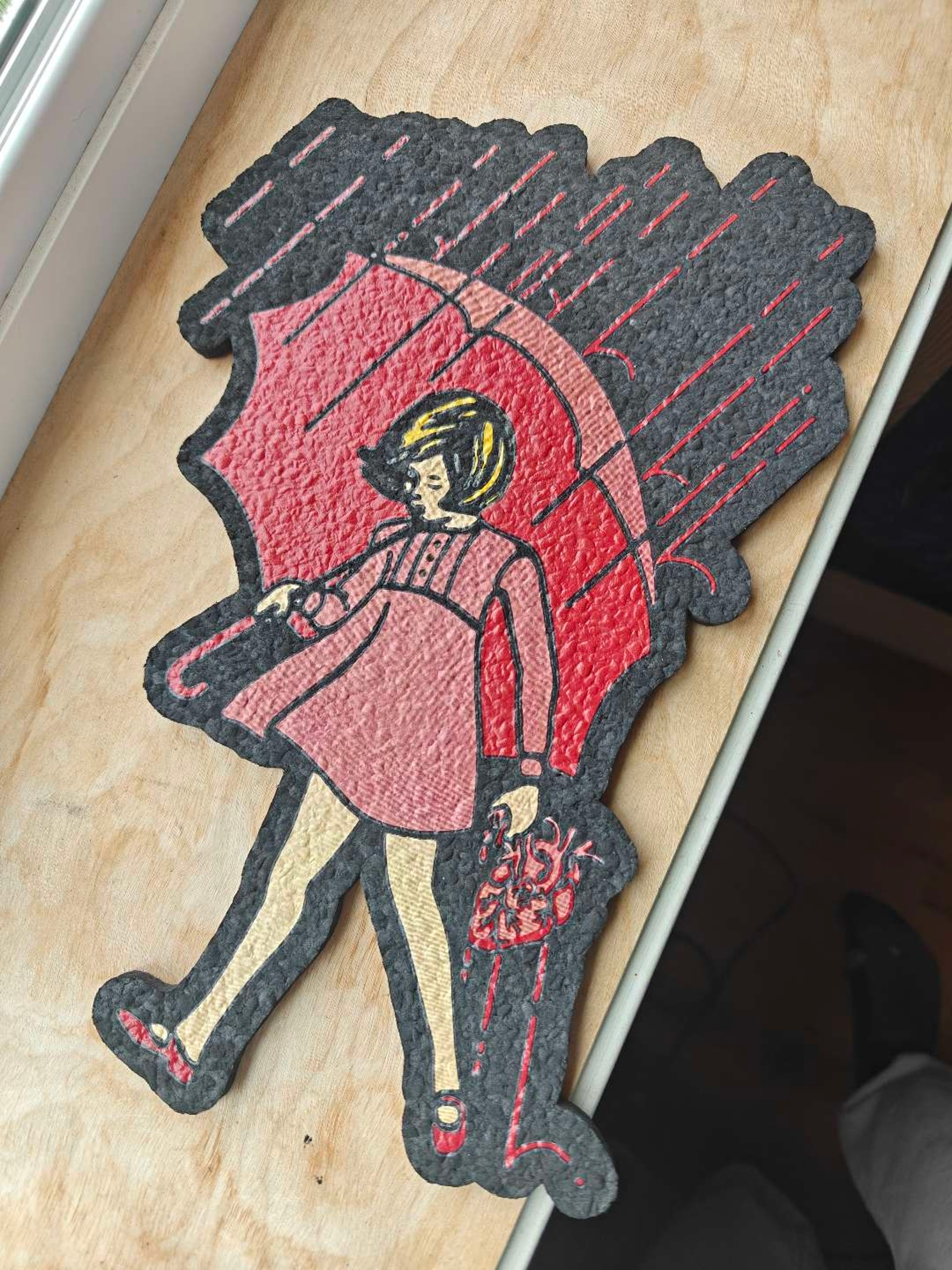 Preview pic of "Rip her heart out" Slinger mood mat.