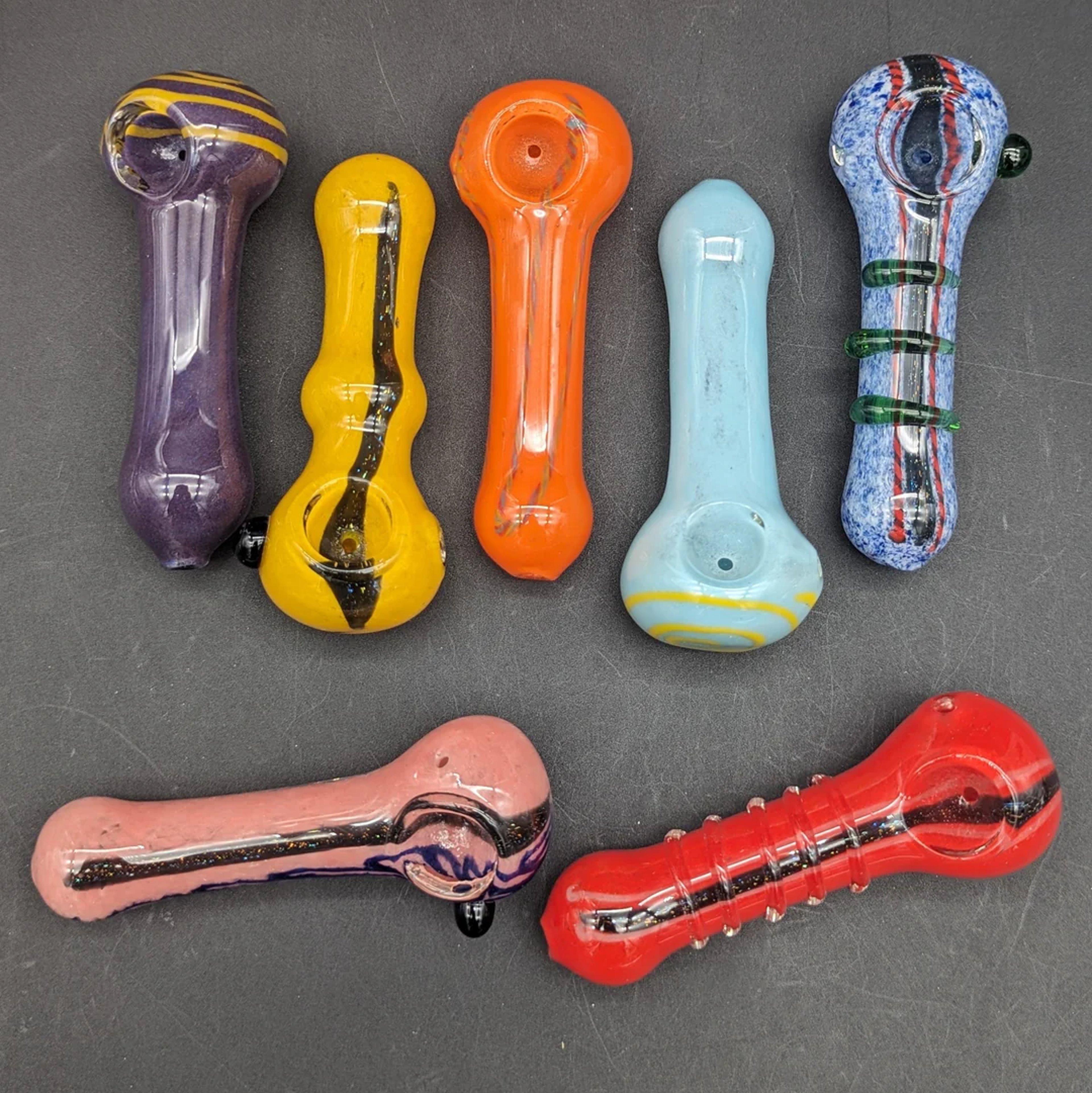 COLOR SWIRL ASSORTED SPOON PIPES - SOLD INDIVIDUALLY image 0