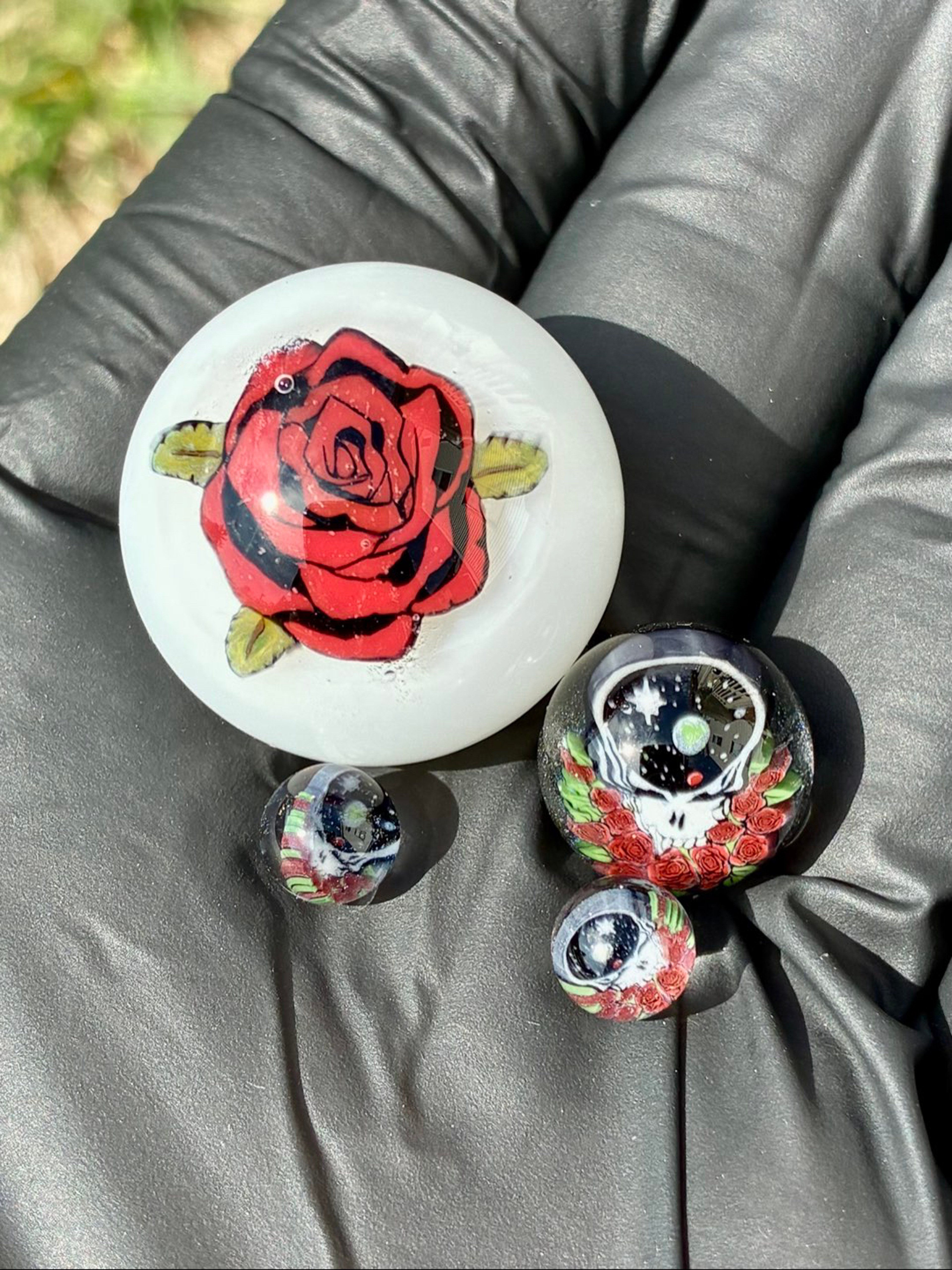 Bertha skull rose pearl marble 4 piece slurper set image 0