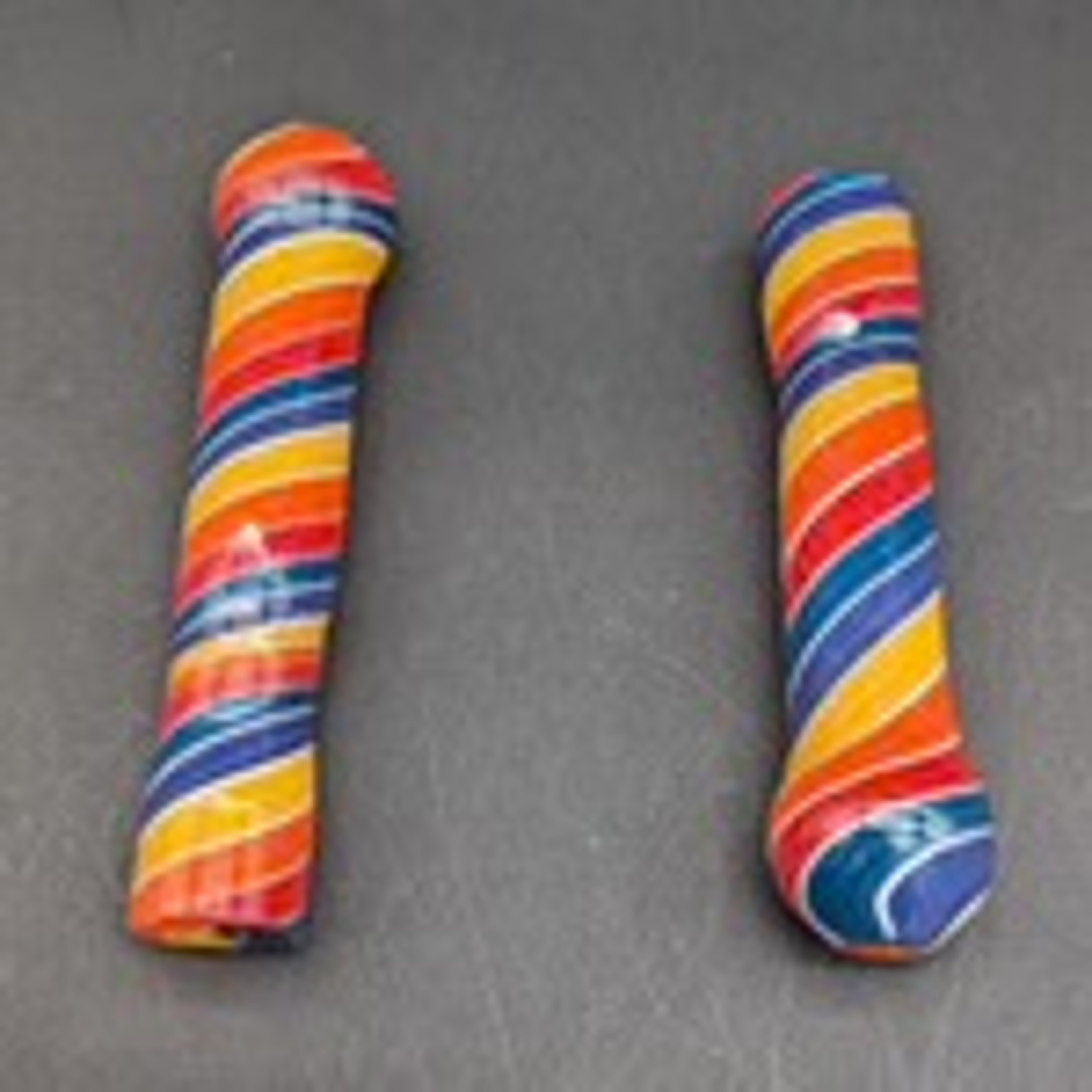 RAINBOW SPIRALS GLASS CHILLUM | 3.5" image 0