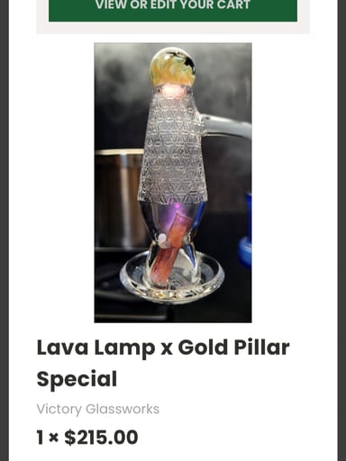 Preview pic of Victory glassworks lava lamp gold standard