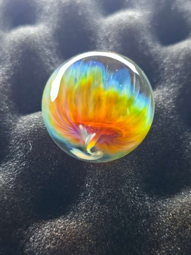 Preview pic of 1.18" Silver Fumed Honeycomb Marble